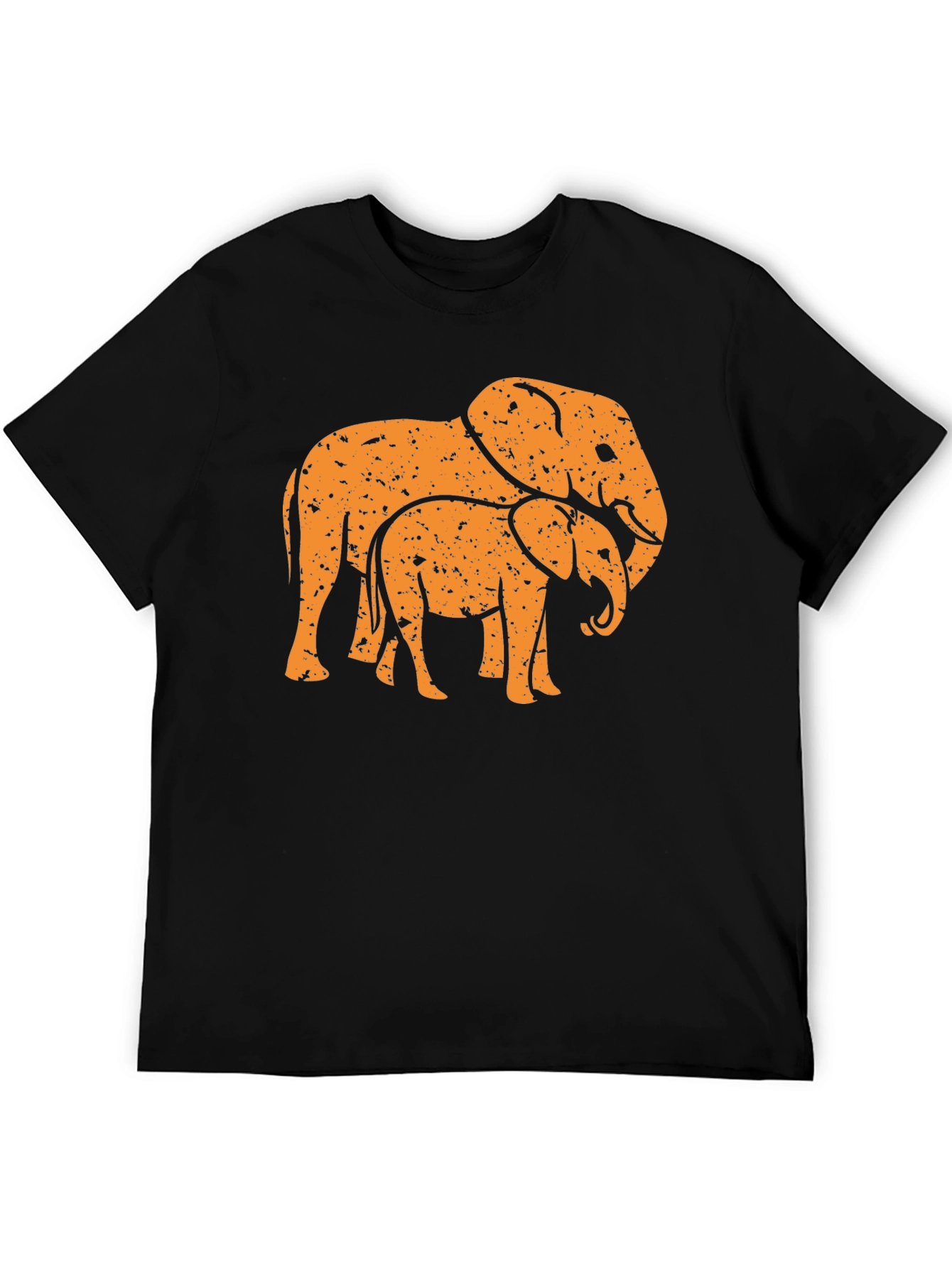 Black Elephant Family Black Graphic Tee view 5