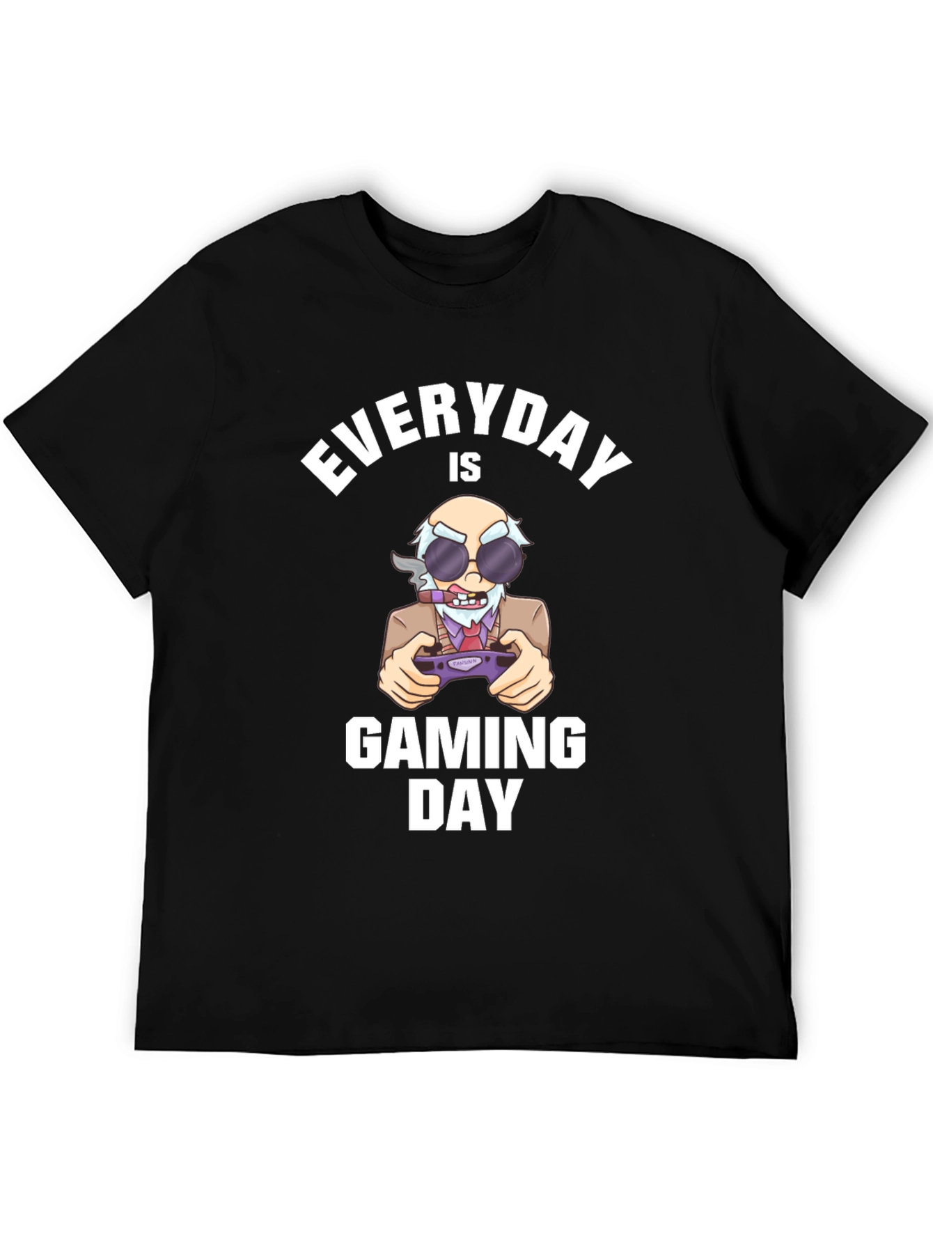 Black Everyday Is Gaming Day T-Shirt view 5