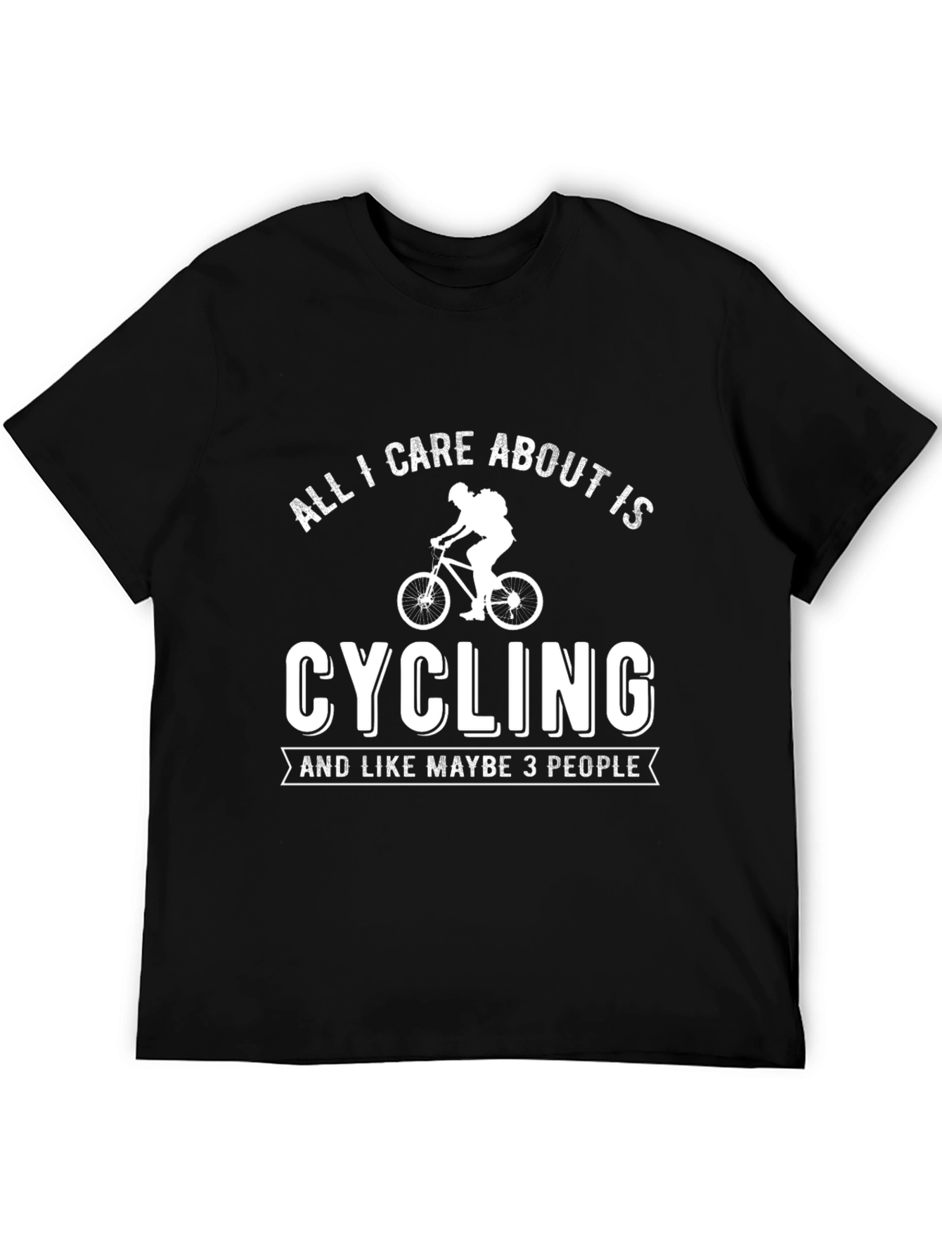 Black Cycling T-Shirt - All I Care About Is Cycling view 5