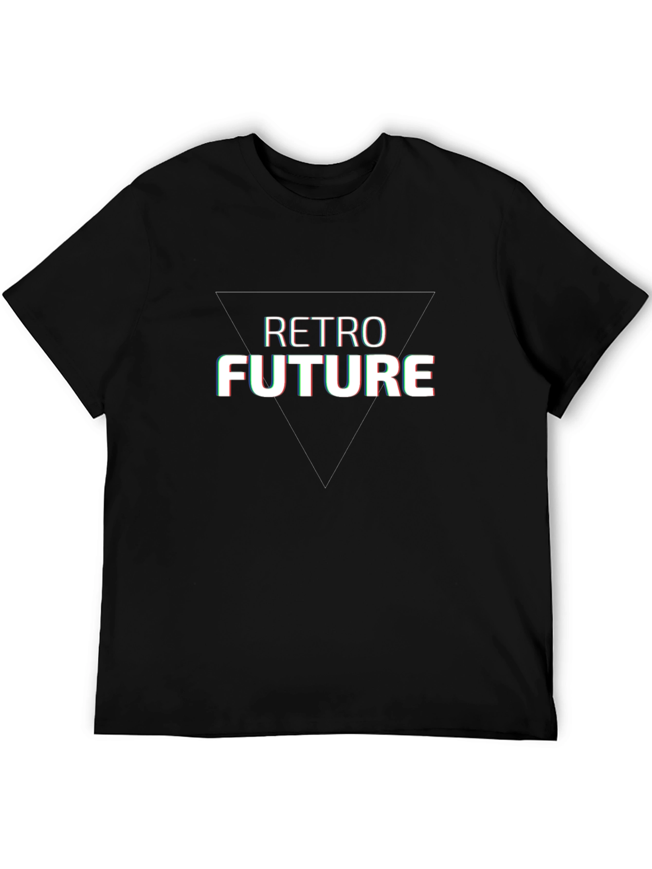 Black Retro Future Graphic Tee - Black Cotton Blend Shirt view 5