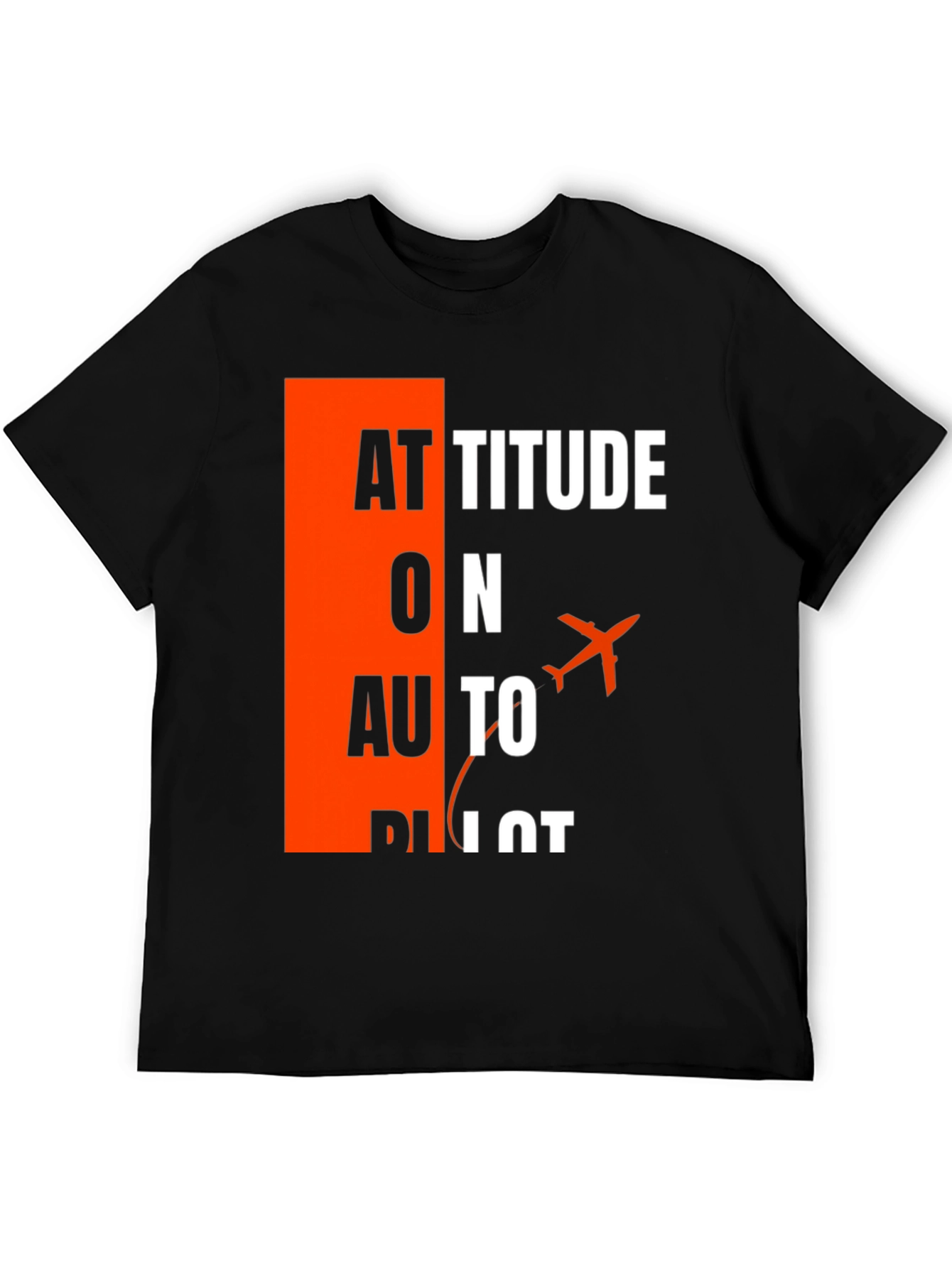 Black Attitude on Autopilot Black T-Shirt - Aviation Enthusiast view 5