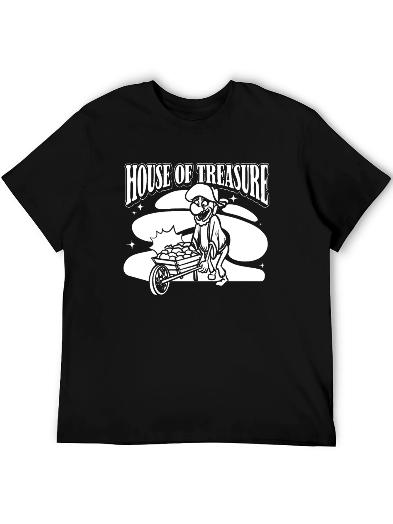 Black House of Treasure Graphic T-Shirt - Black Cotton Tee view 5