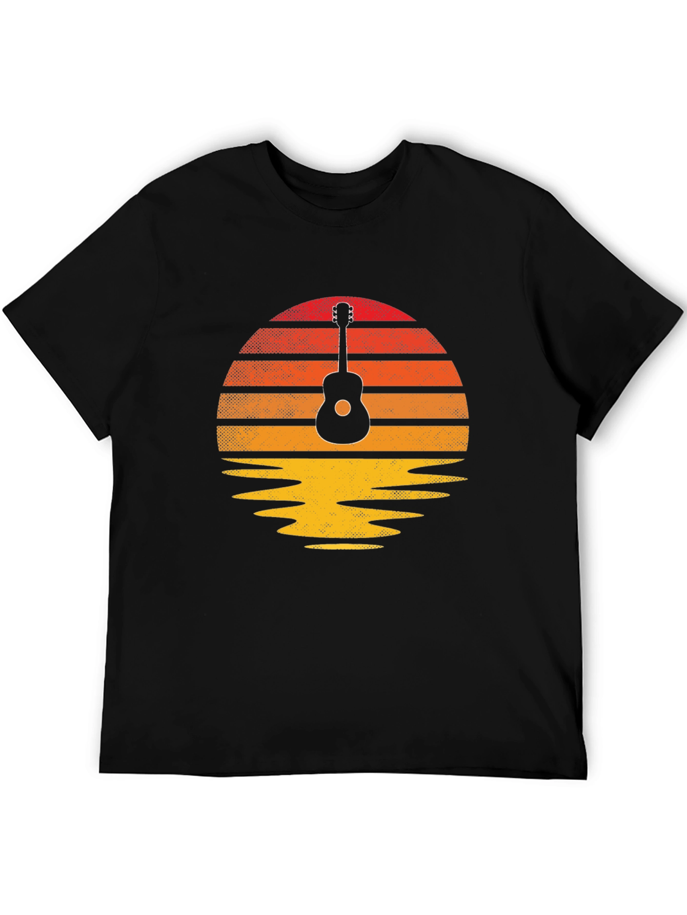 Black Guitar Sunset Graphic Tee - Retro Vibe view 5