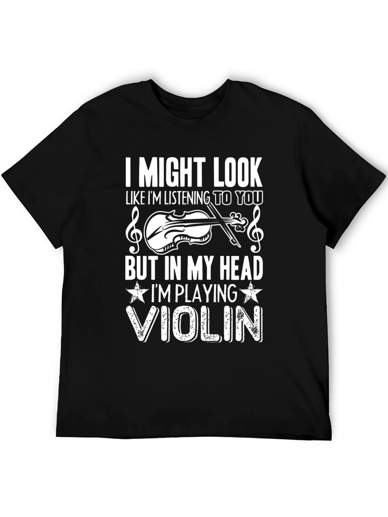 Black Violin Musician T-Shirt: In My Head Playing Violin Graphic Tee view 5
