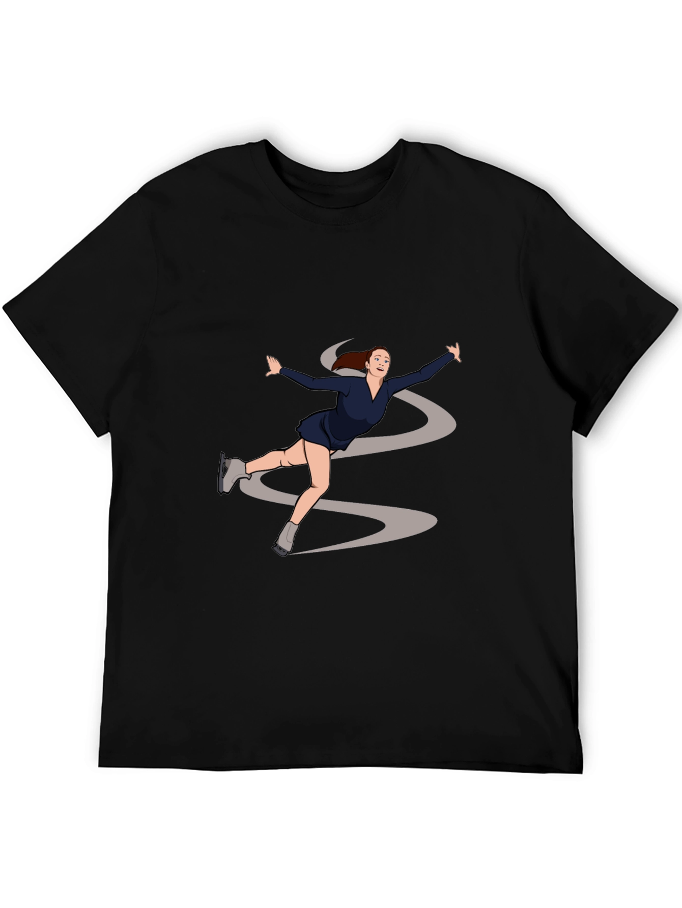 Black Figure Skating Graphic Tee - Black view 5