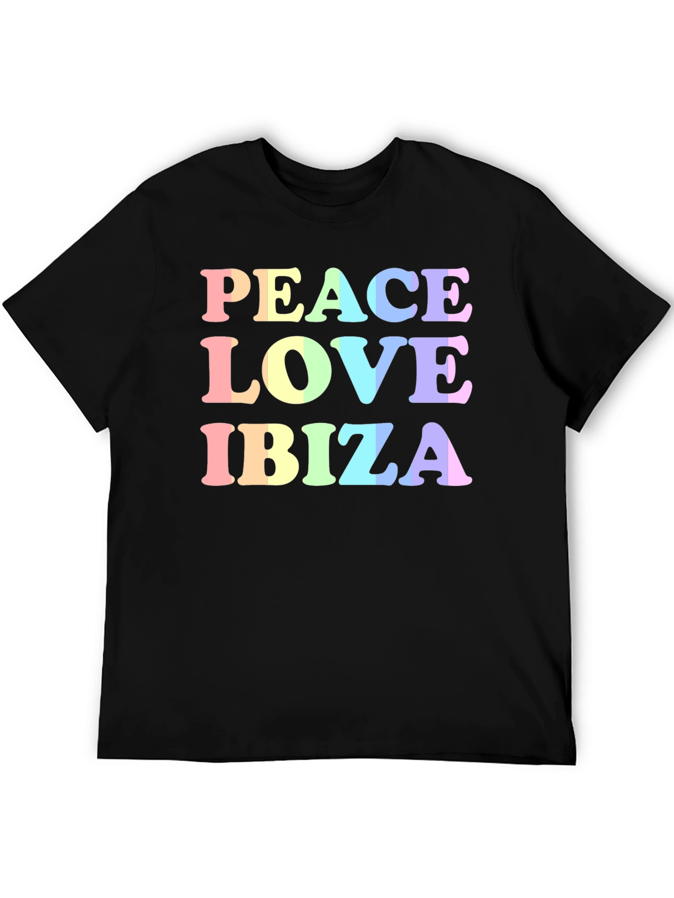 Black Peace Love Ibiza Graphic T-Shirt view 5