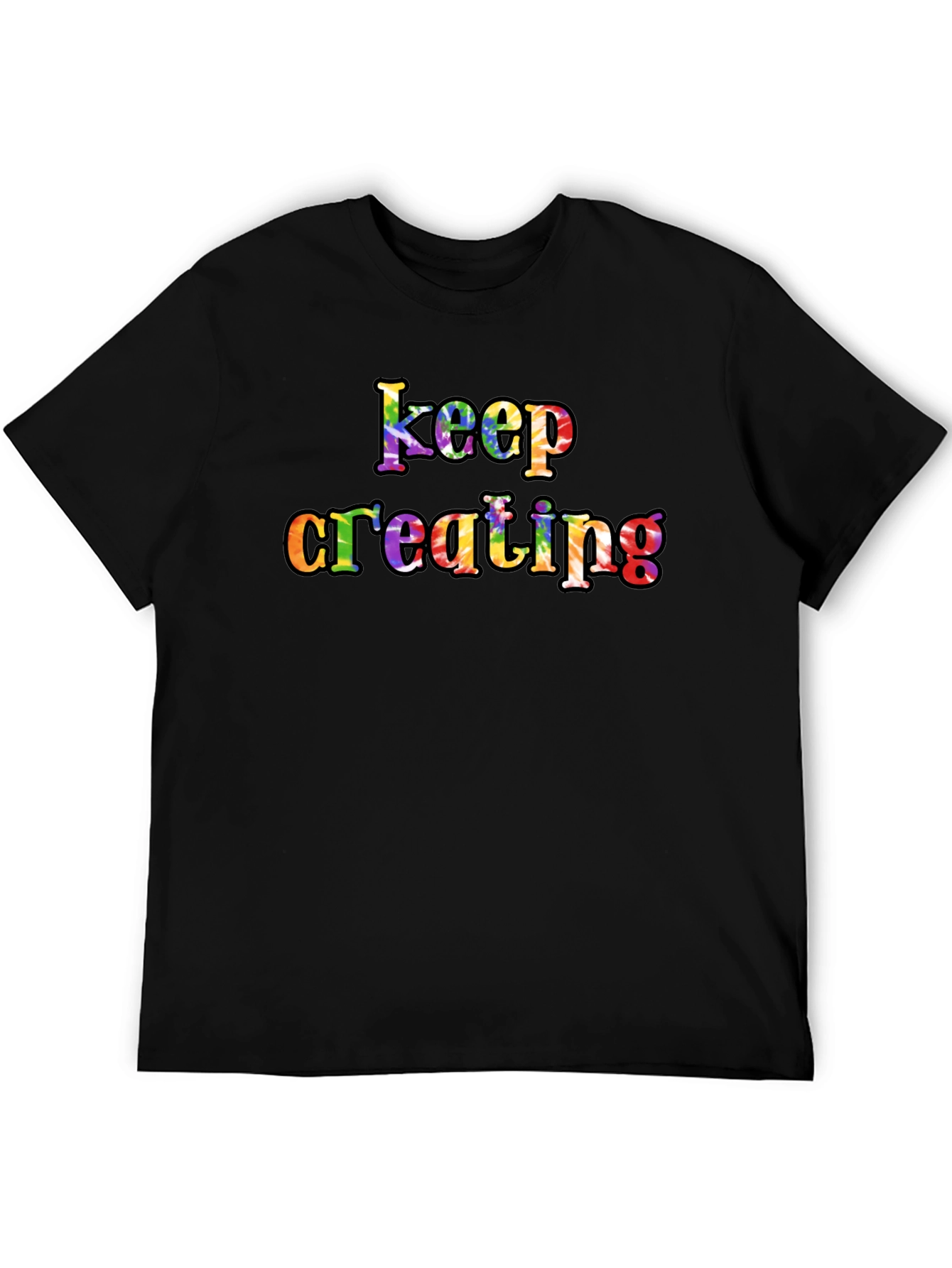 Black Keep Creating Rainbow Graphic T-Shirt - Unisex view 5