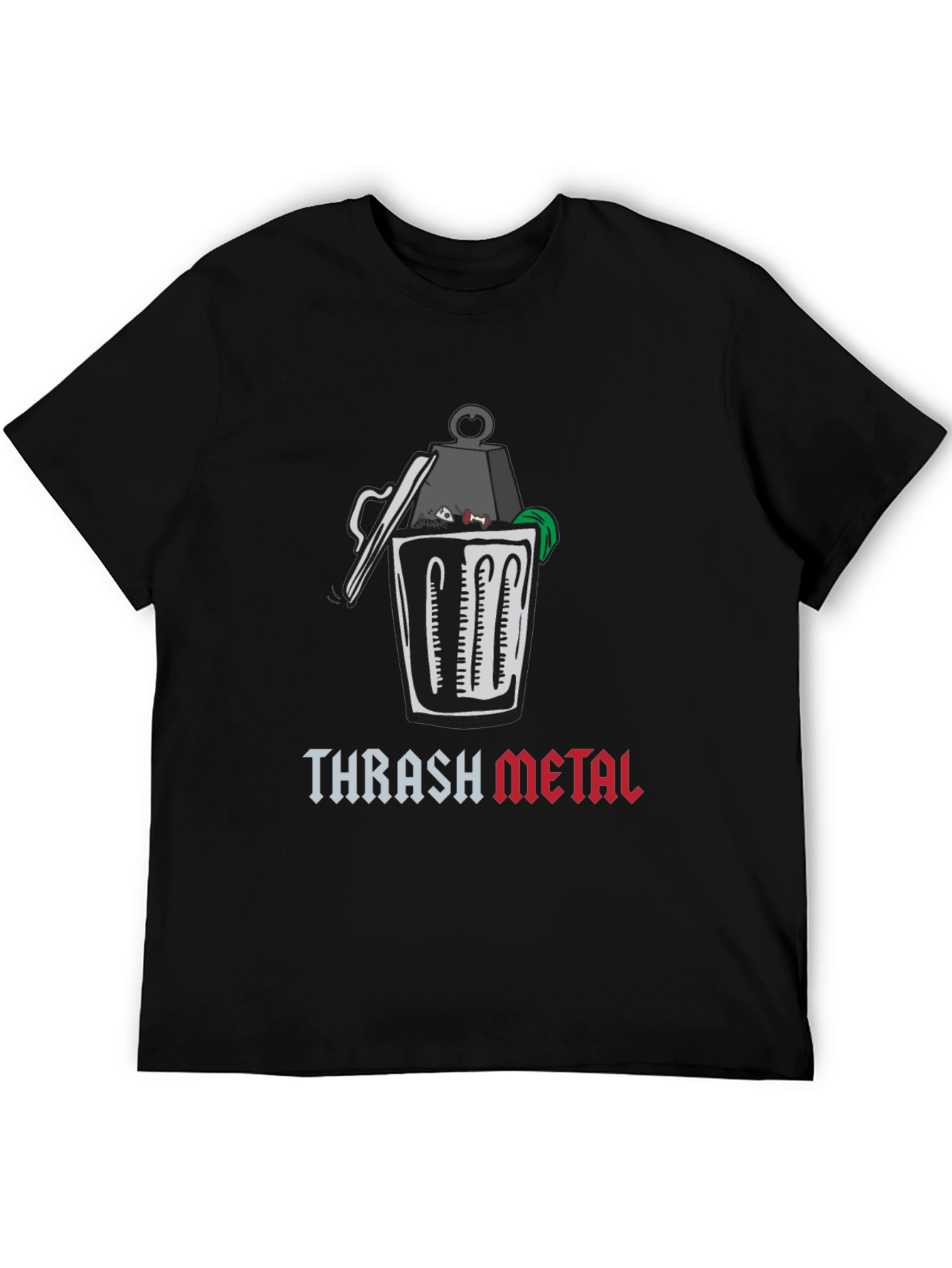 Black Thrash Metal Graphic T-Shirt - Humor Tee view 5