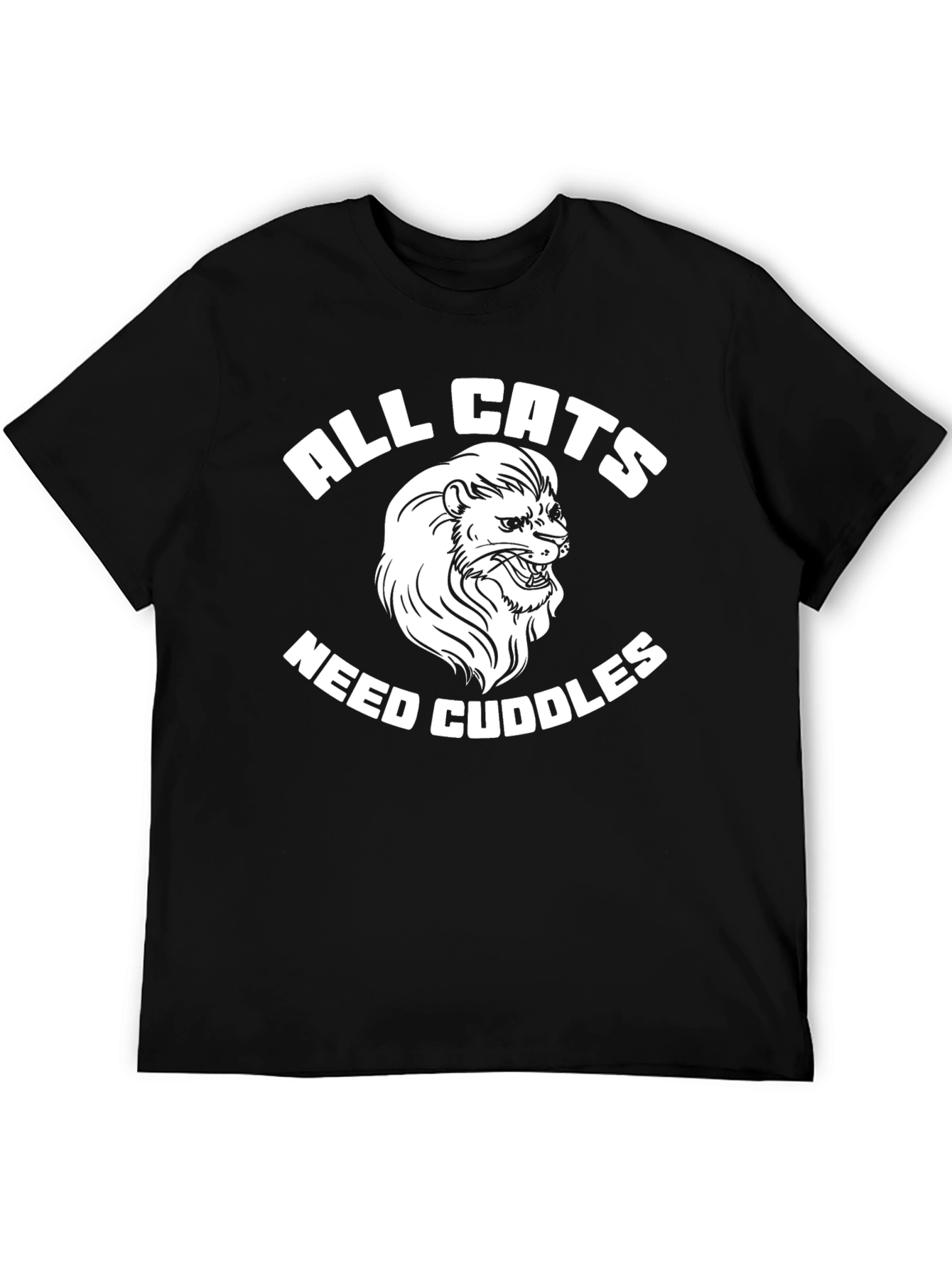 Black All Cats Need Cuddles T-Shirt - Funny Cat Lover Tee view 5