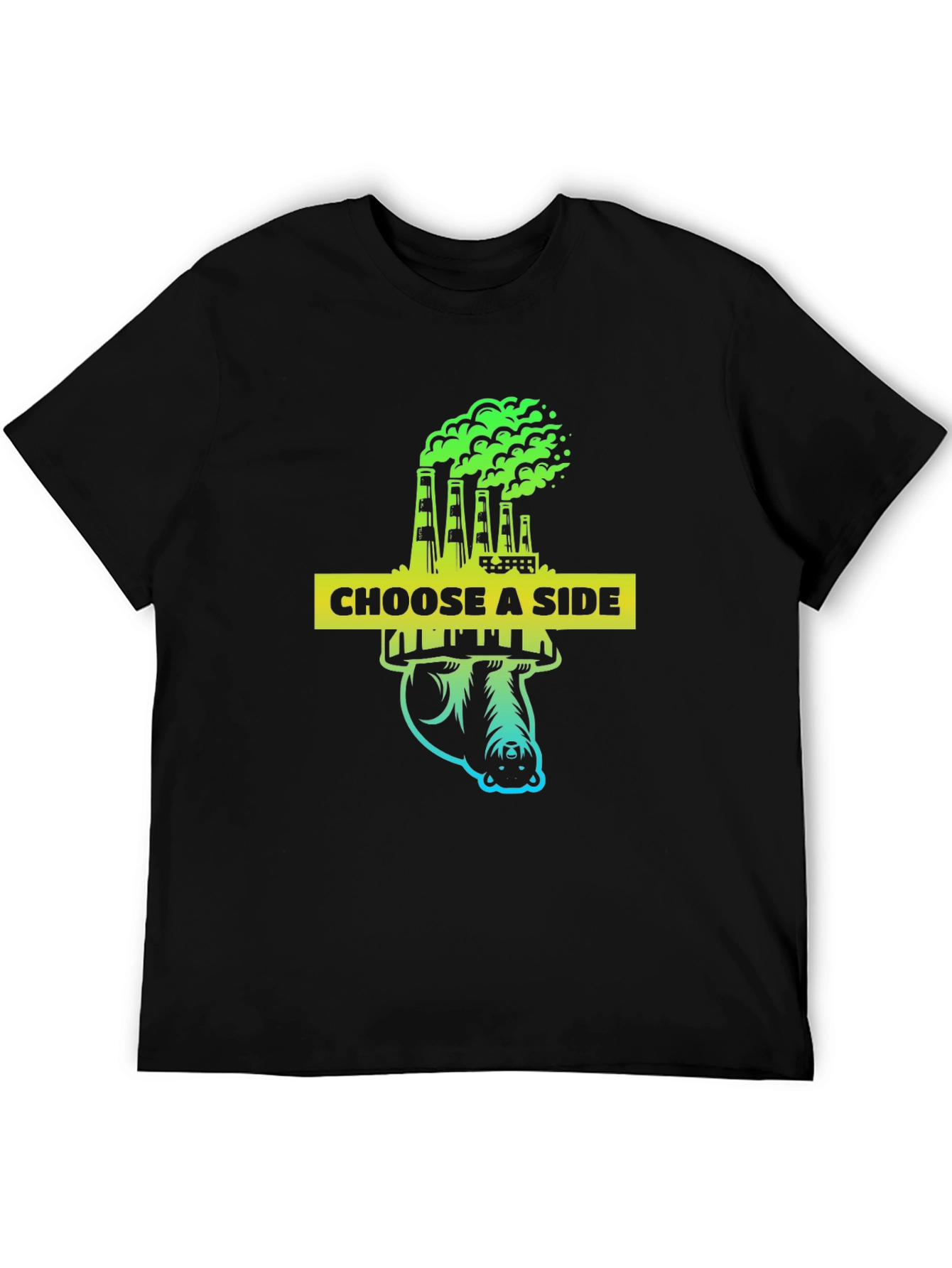 Black Choose a Side Graphic Tee - Environmental Awareness Shirt view 5