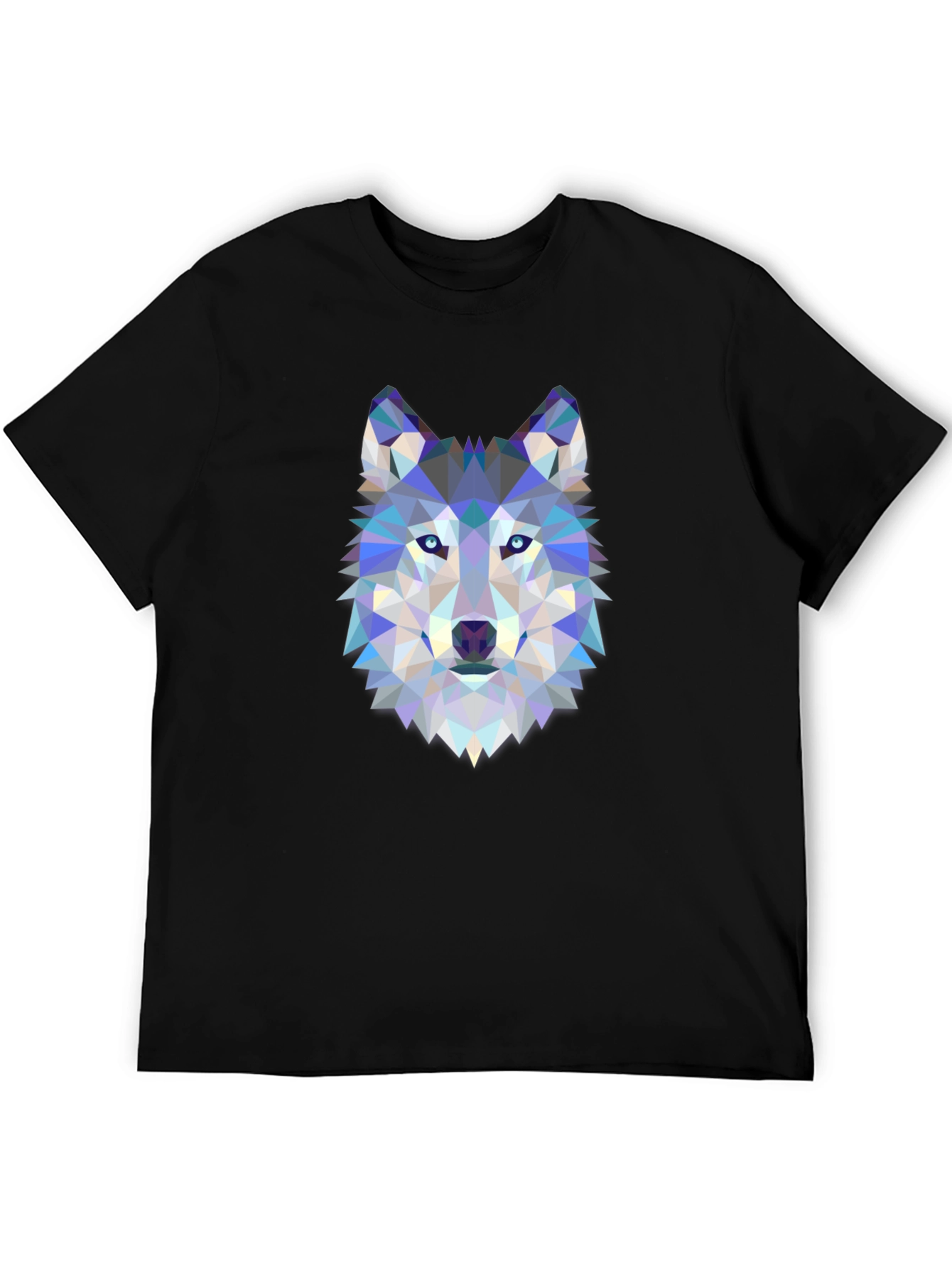 Black Geometric Wolf Graphic Tee - Black view 5