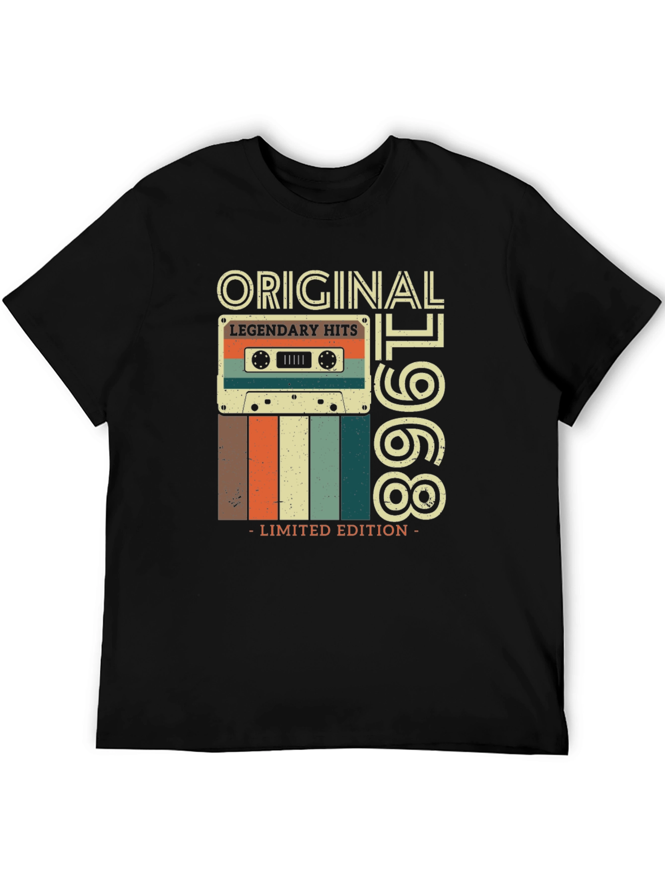 Black Original 1968 Legendary Hits Cassette T-Shirt view 5