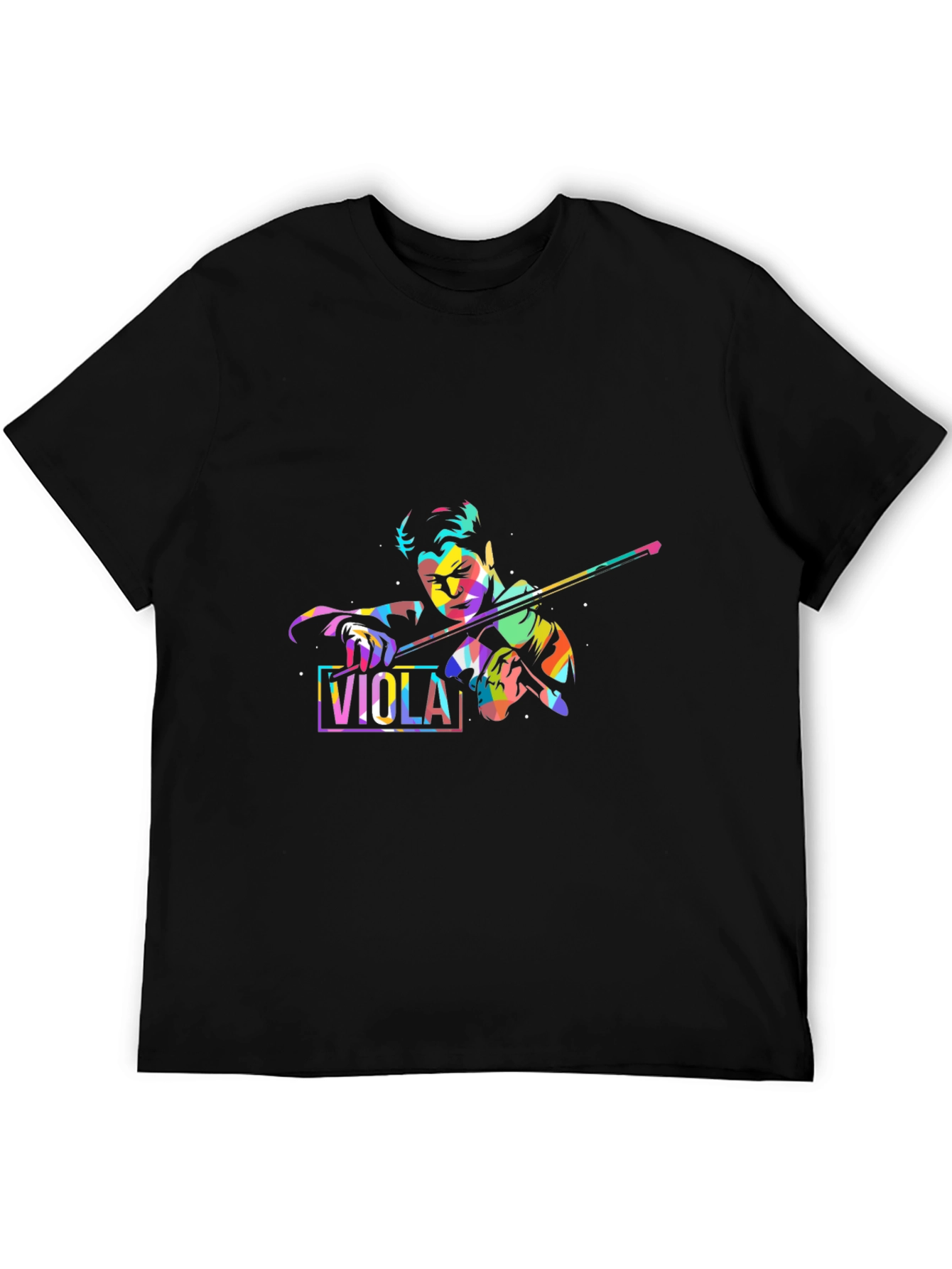 Black Viola Player Graphic T-Shirt - Cool Musical Tee view 5