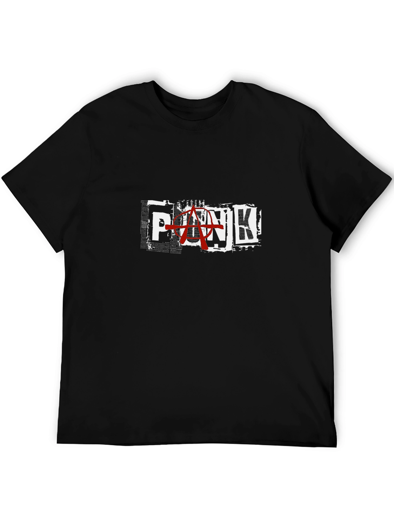 Black Punk Anarchy Graphic Print Black T-Shirt view 5