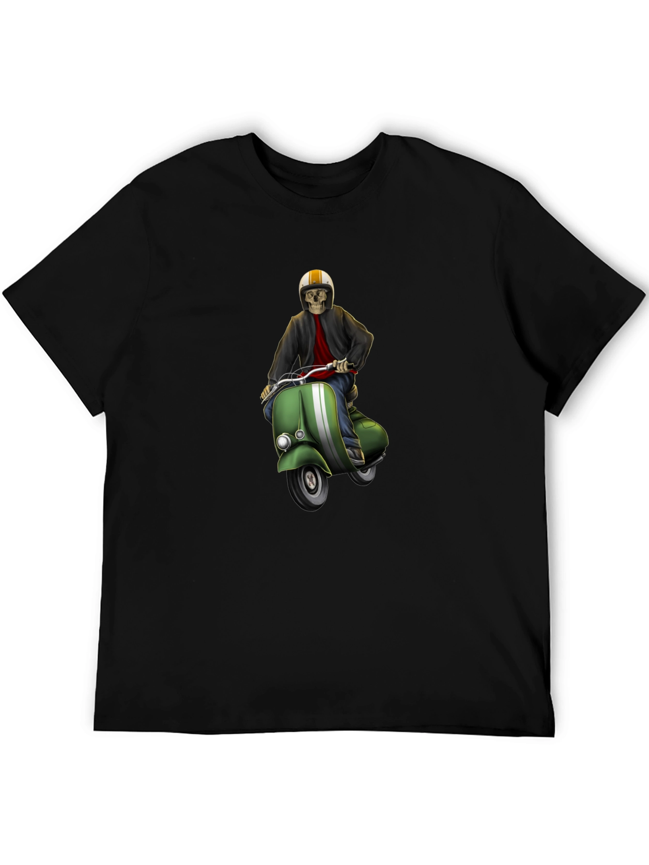 Black Cool Skeleton Rider Graphic Tee view 5