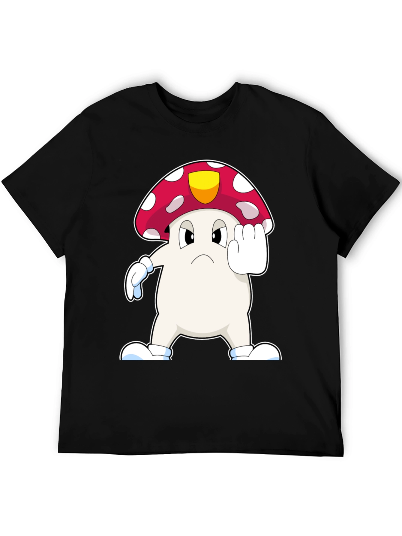 Black Mushroom Cartoon T-Shirt view 5