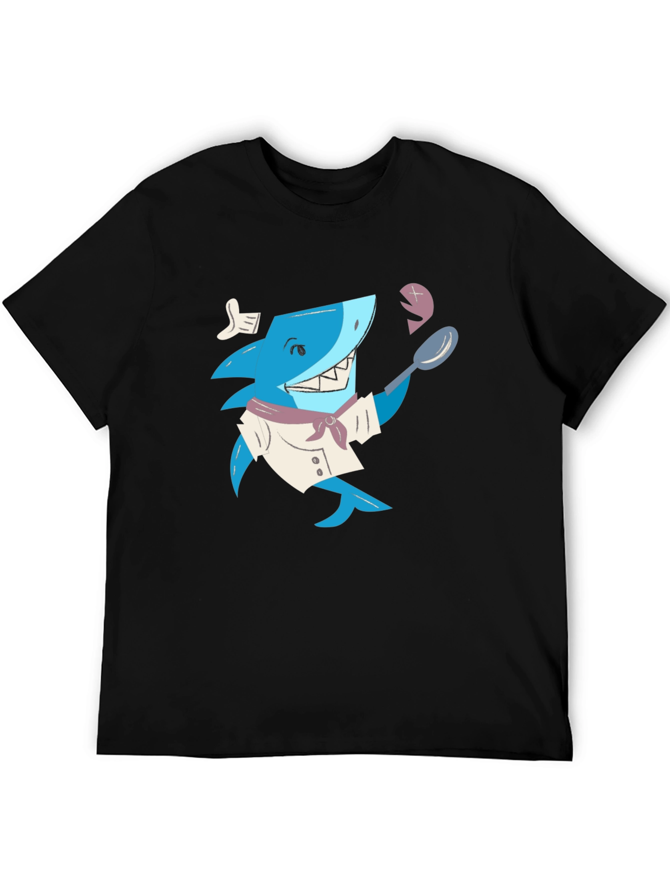 Black Chef Shark Graphic T-Shirt - Black view 5