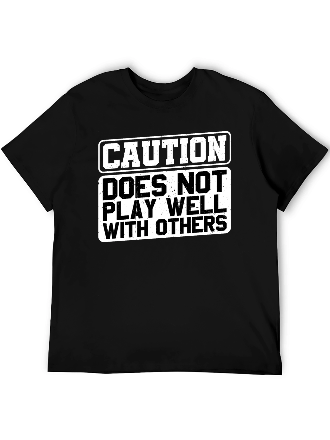 Black Caution Doesn't Play Well T-Shirt view 5