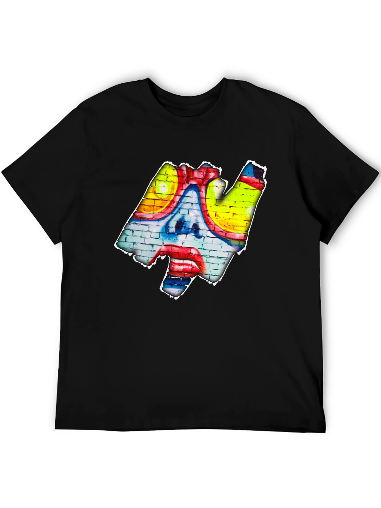 Black Graffiti Clown Face T-Shirt - Urban Art Style view 5