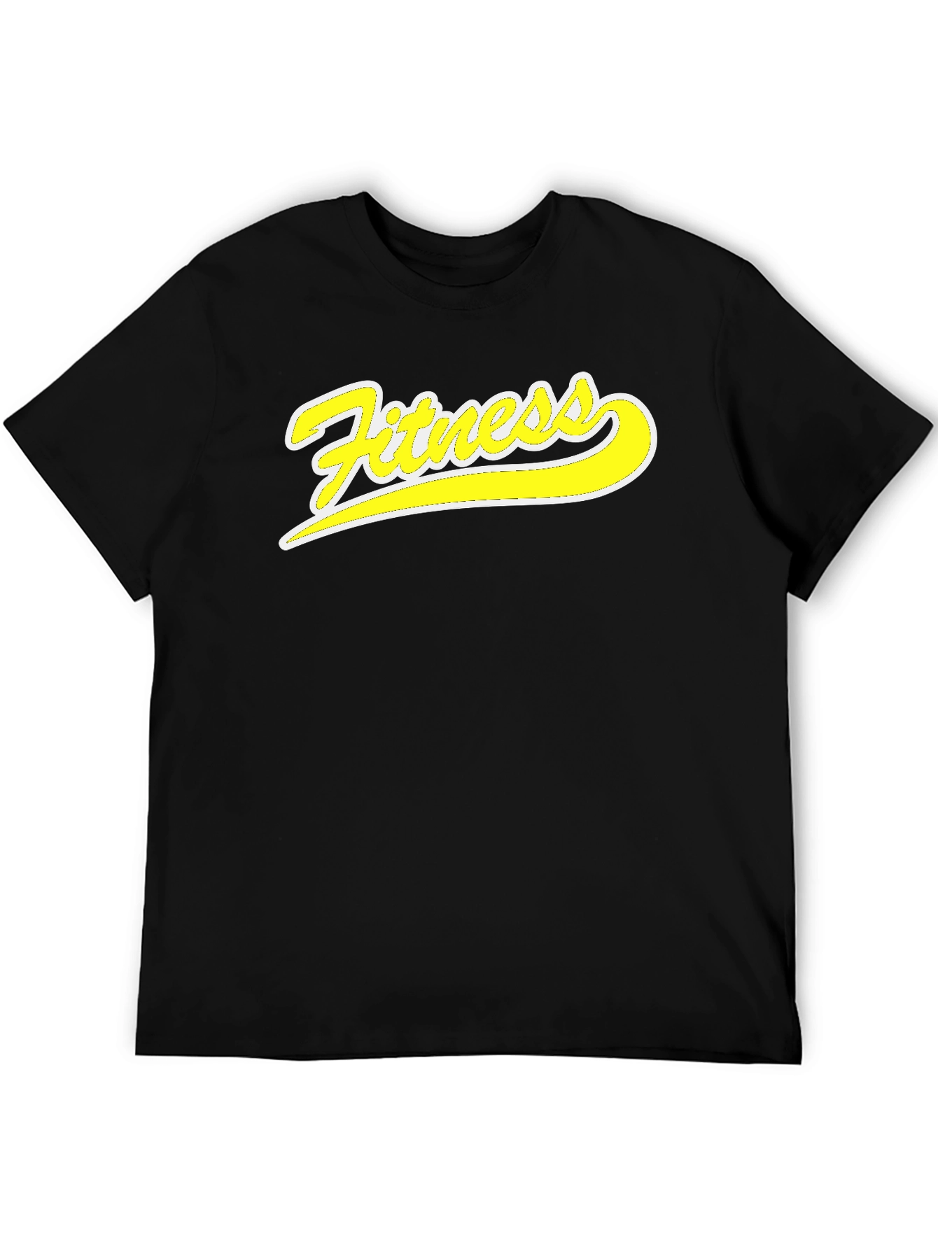 Black Fitness Graphic Tee - Black Cotton T-Shirt view 5