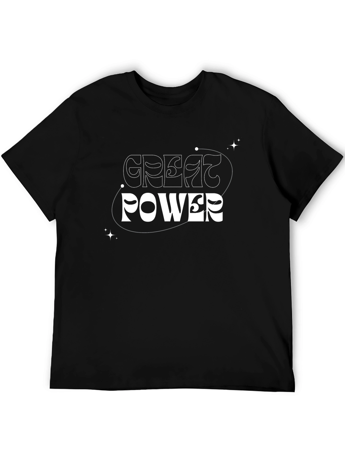Black Great Power Graphic Tee - Black Unisex T-Shirt view 5