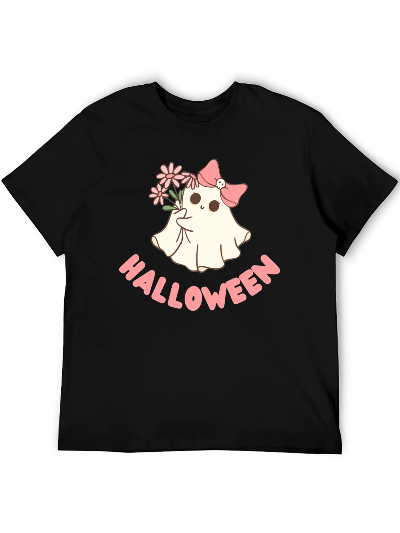Black Cute Halloween Ghost T-Shirt view 5
