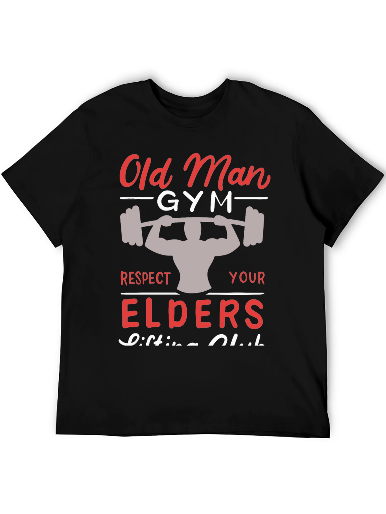 Black Old Man Gym T-Shirt - Respect Your Elders - Lifting Club view 5