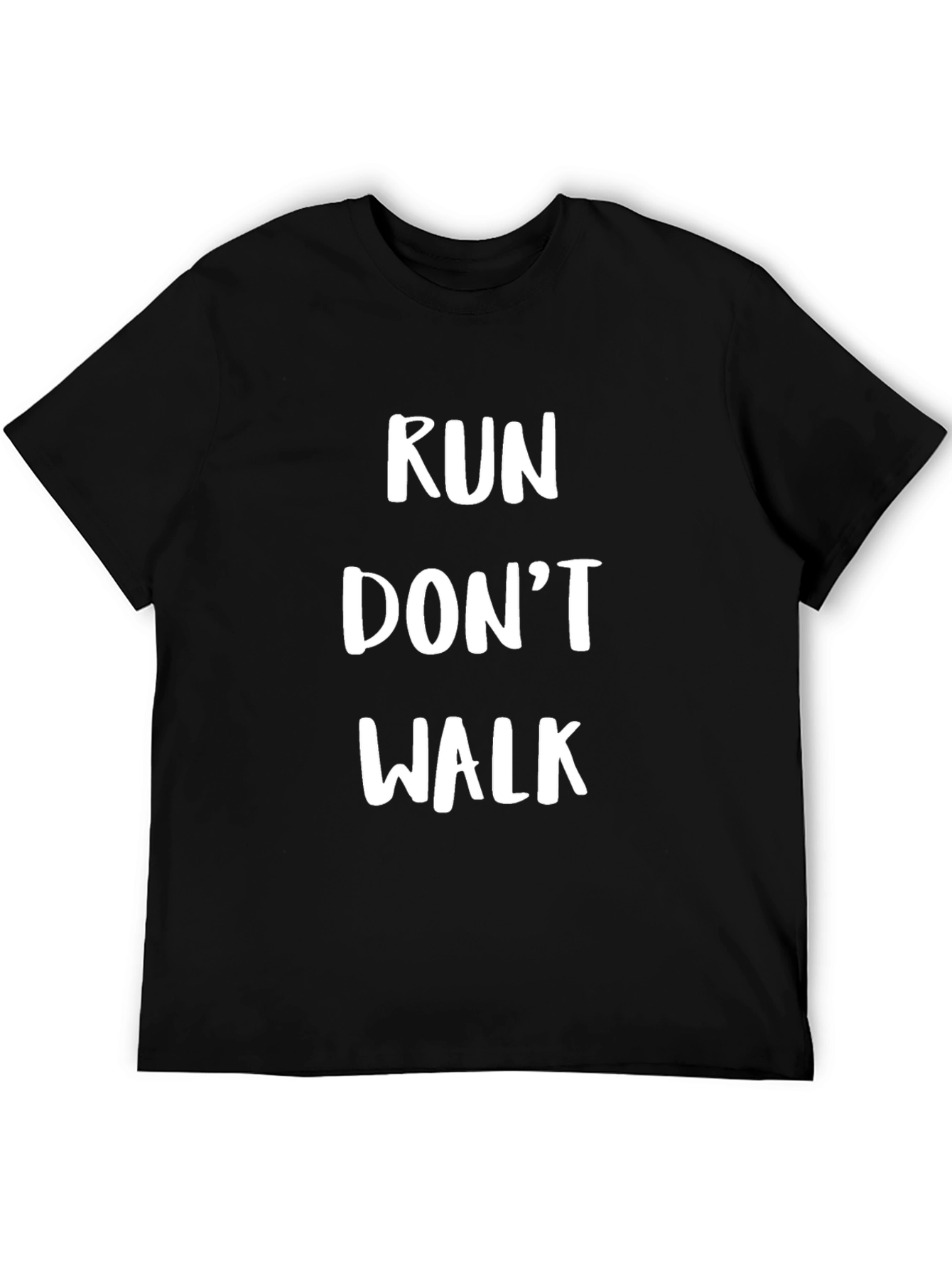 Black Run Don't Walk Graphic Tee - Black Casual T-Shirt view 5