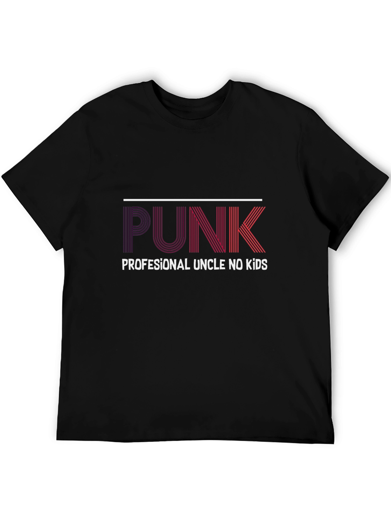 Black PUNK Professional Uncle No Kids Black T-Shirt view 5