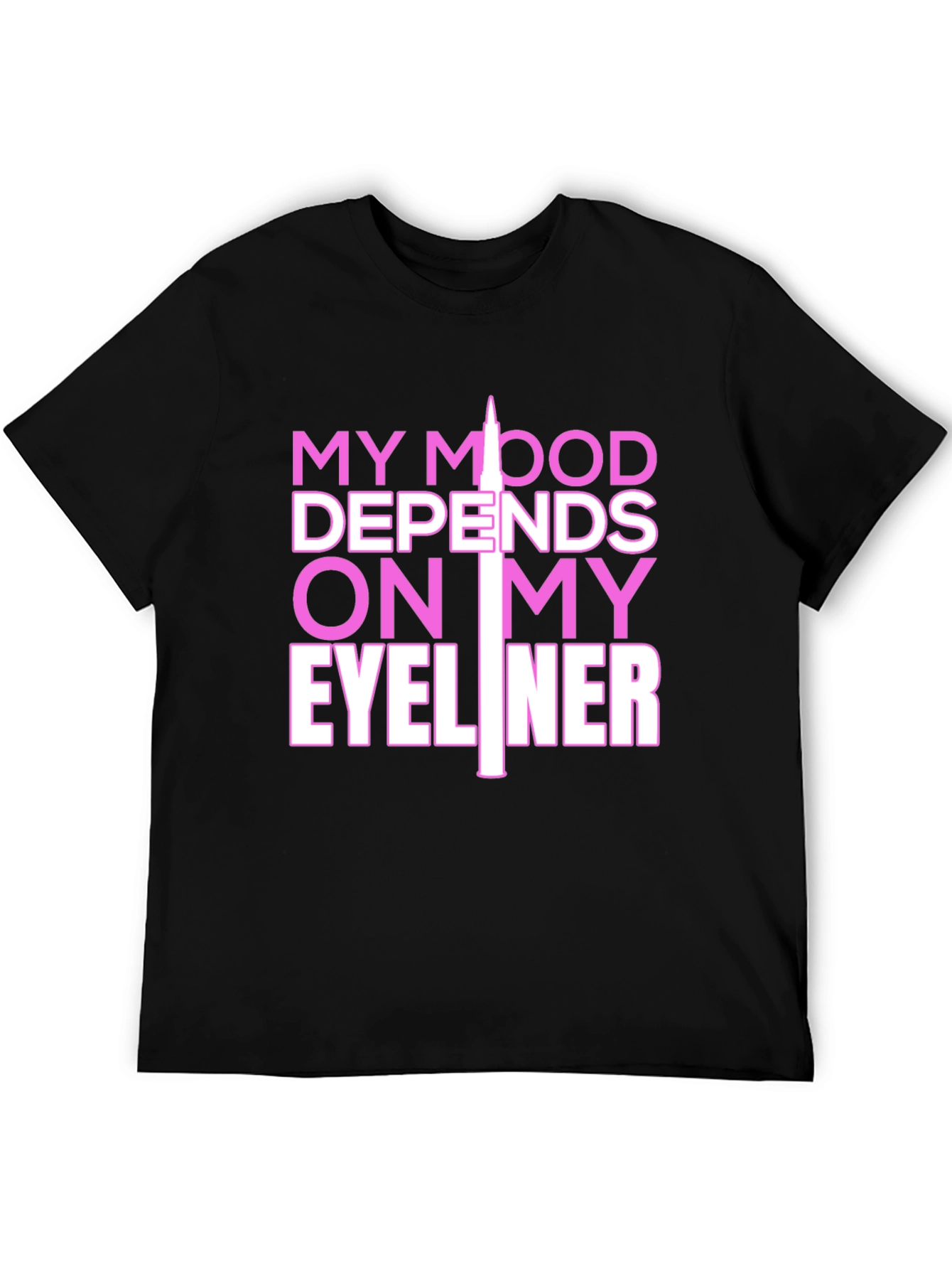Black My Mood Eyeliner Graphic Tee - Black view 5