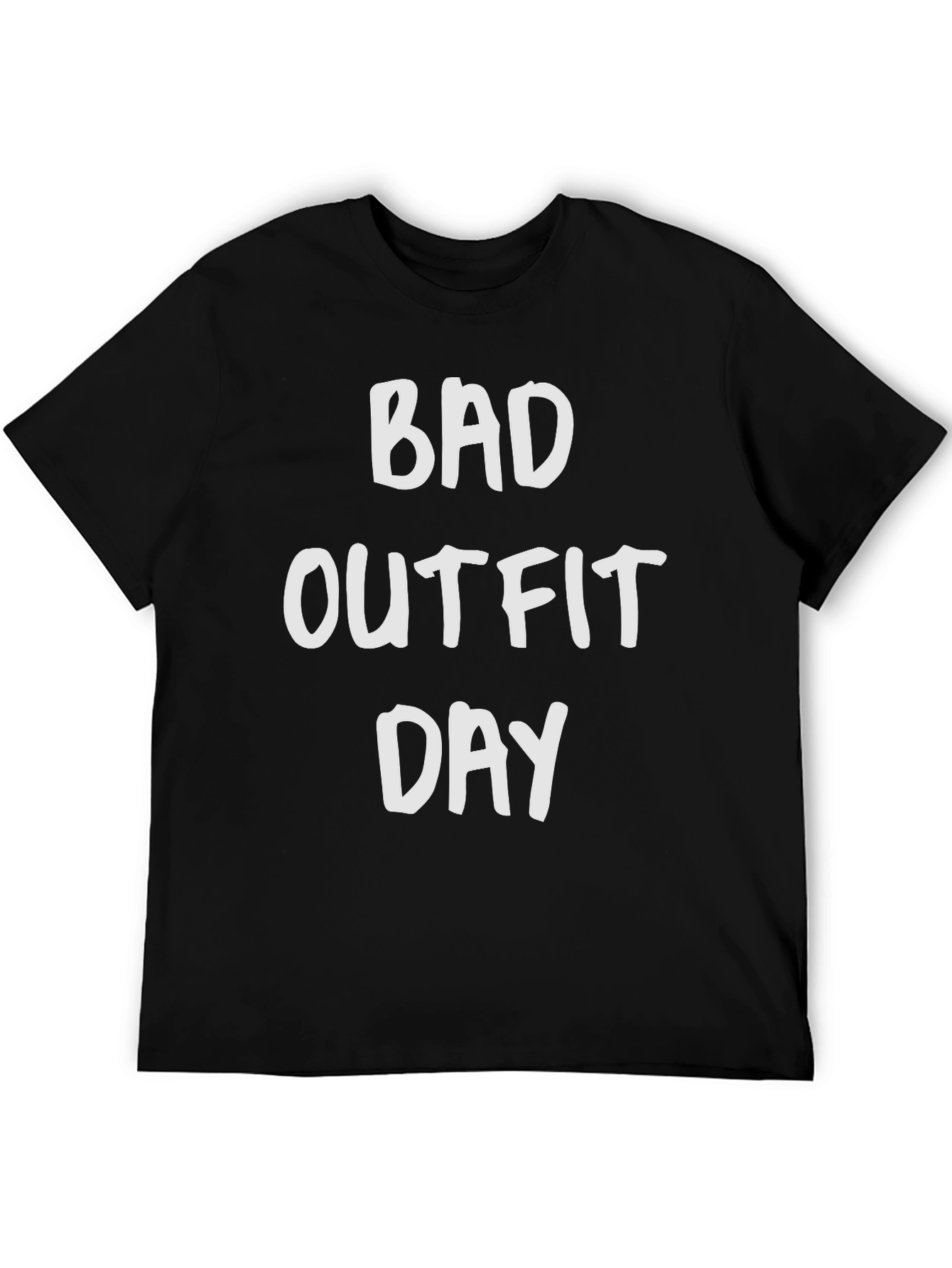 Black Bad Outfit Day Funny Graphic T-Shirt view 5