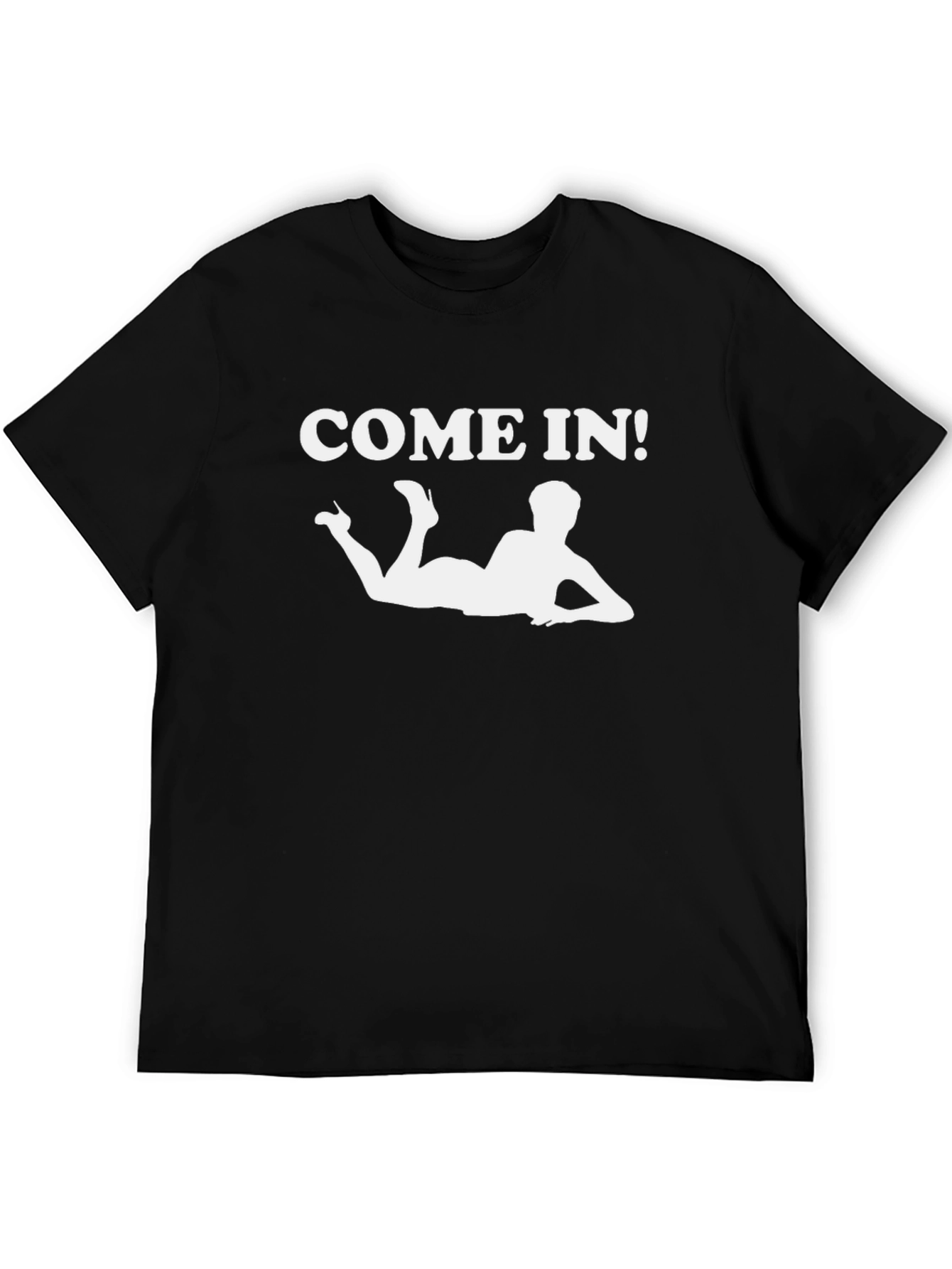 Black Come In! Graphic T-Shirt - Bold & Humorous Tee view 5