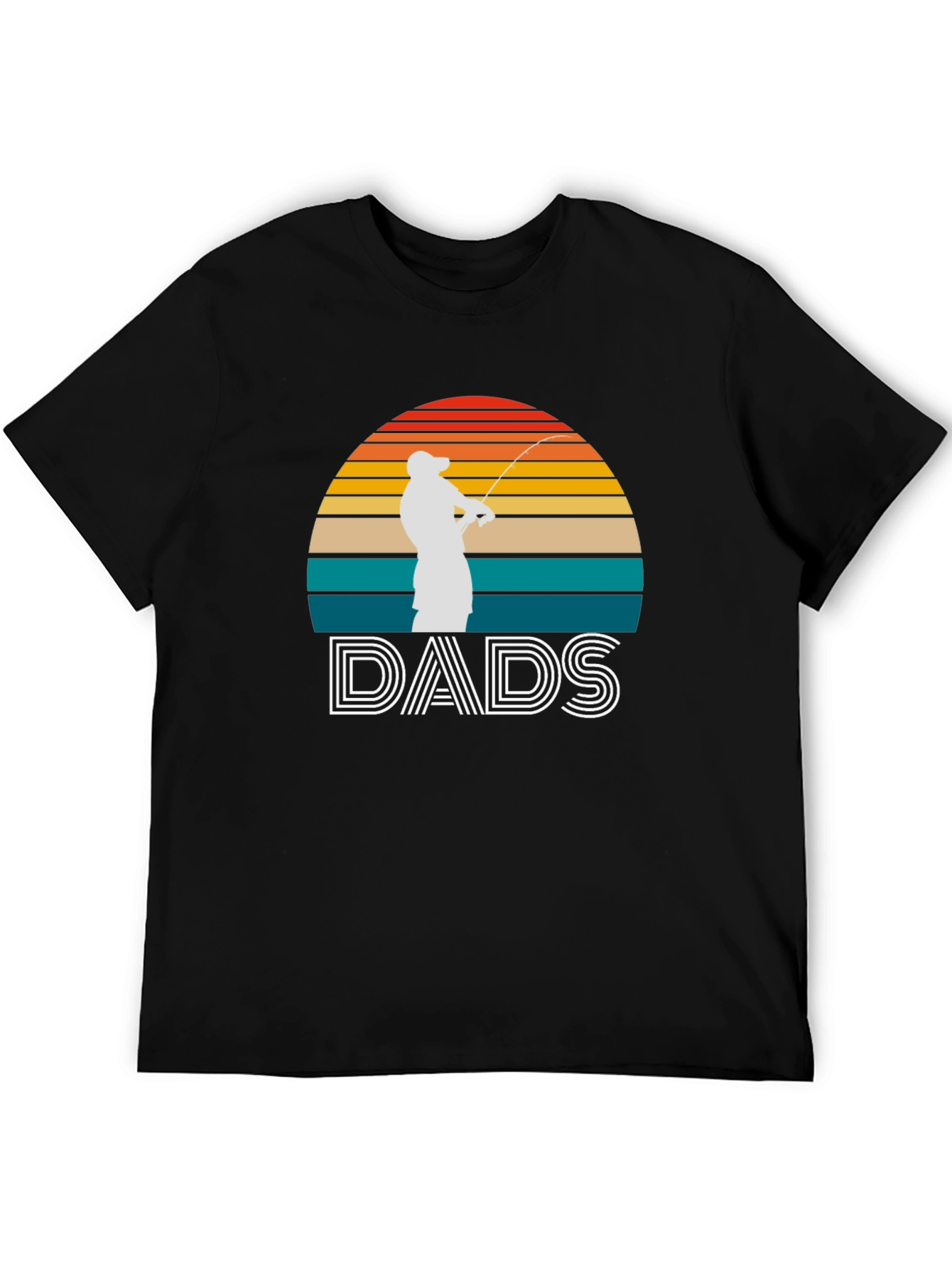 Black Dads Fishing Sunset Graphic Tee - Father's Day Gift view 5