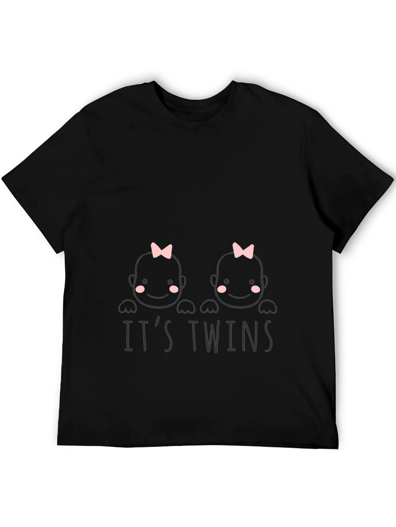 Black It's Twins! Baby Shower T-Shirt view 5