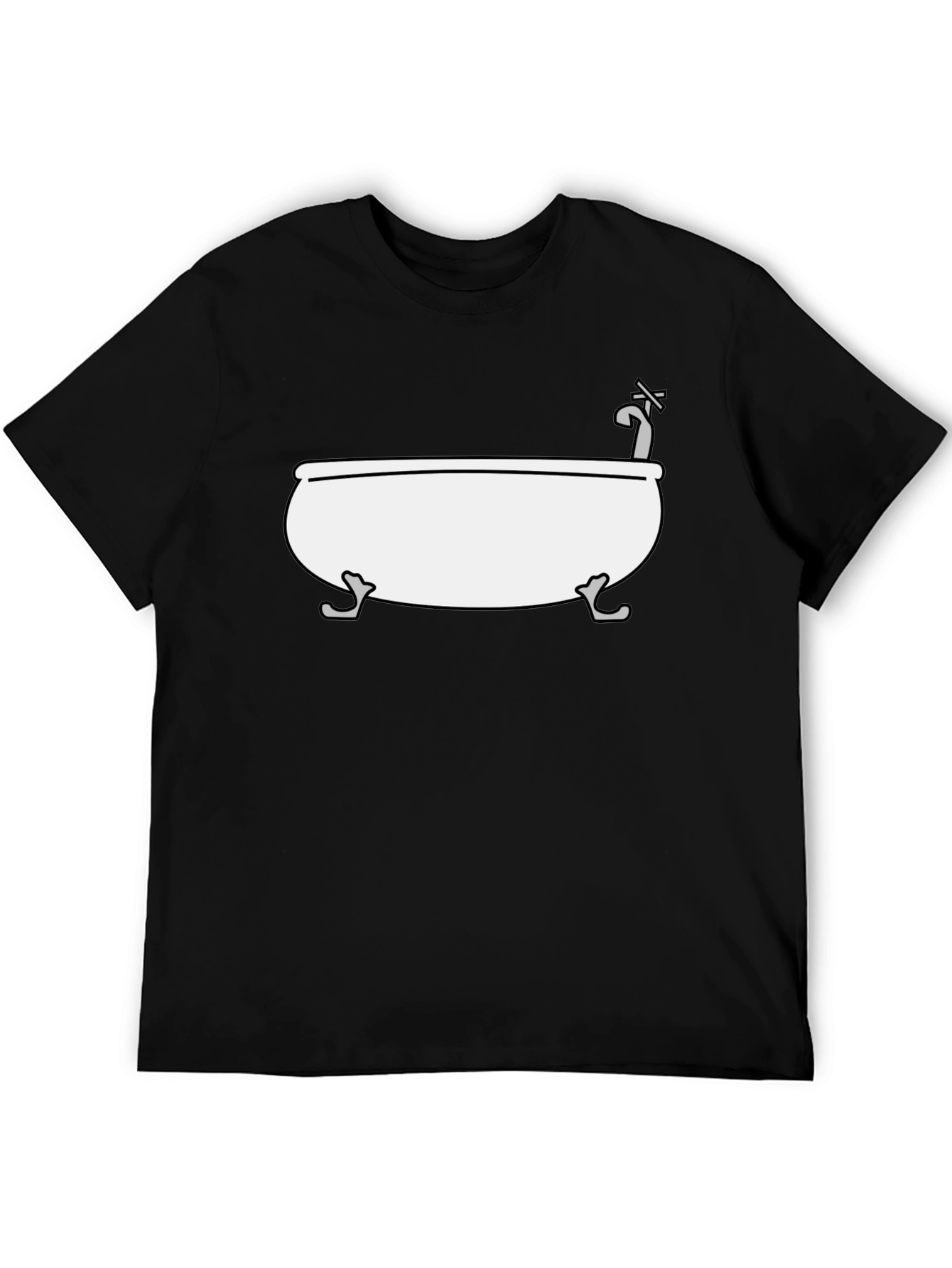 Black Bathtub Graphic Tee - Quirky Unisex T-Shirt view 5