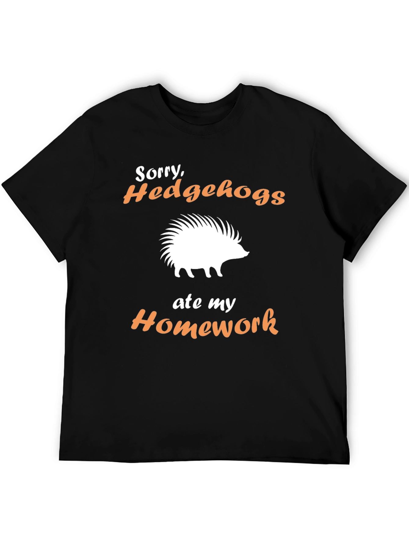 Black Sorry Hedgehogs Ate My Homework T-Shirt view 5
