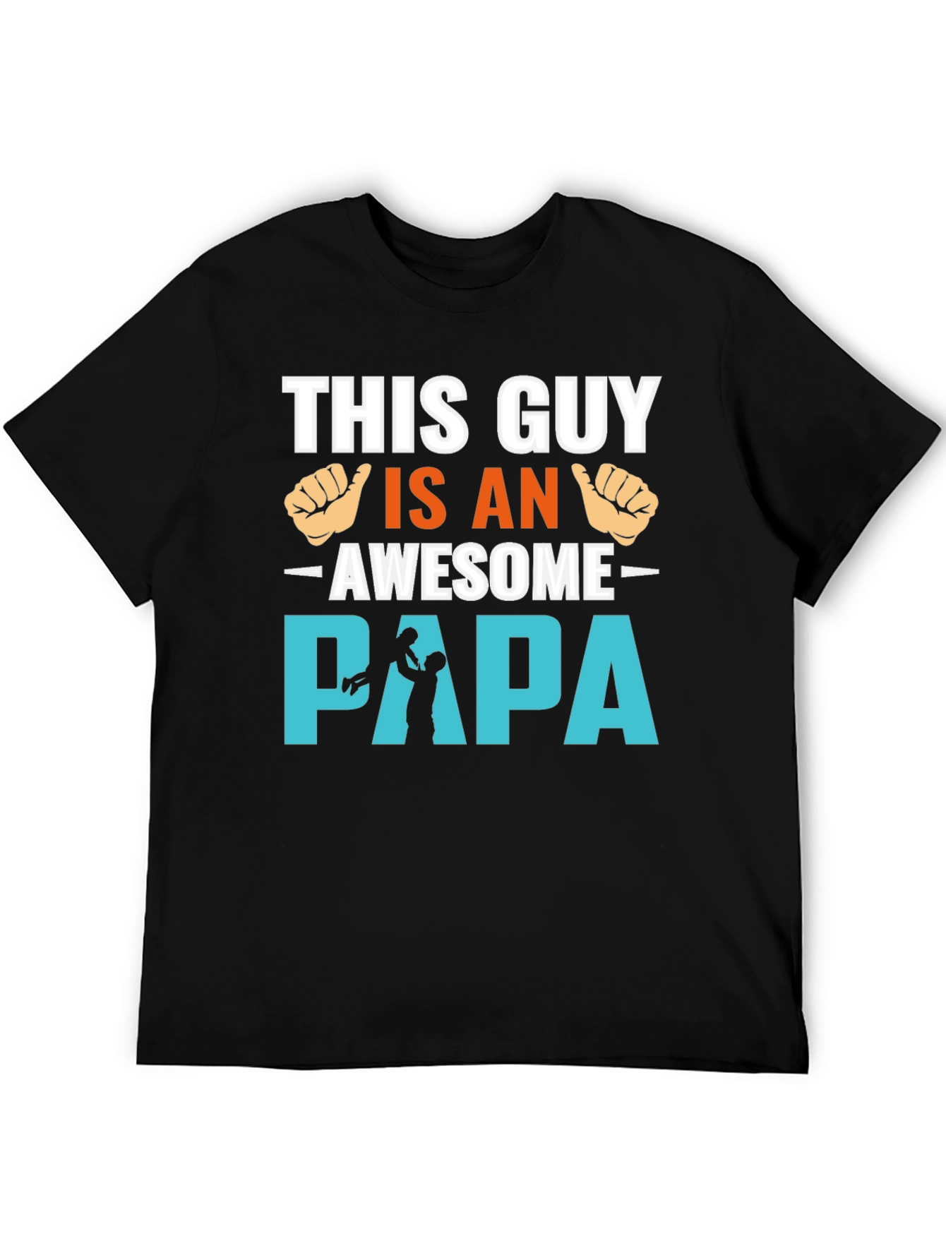 Black Awesome Papa T-Shirt view 5