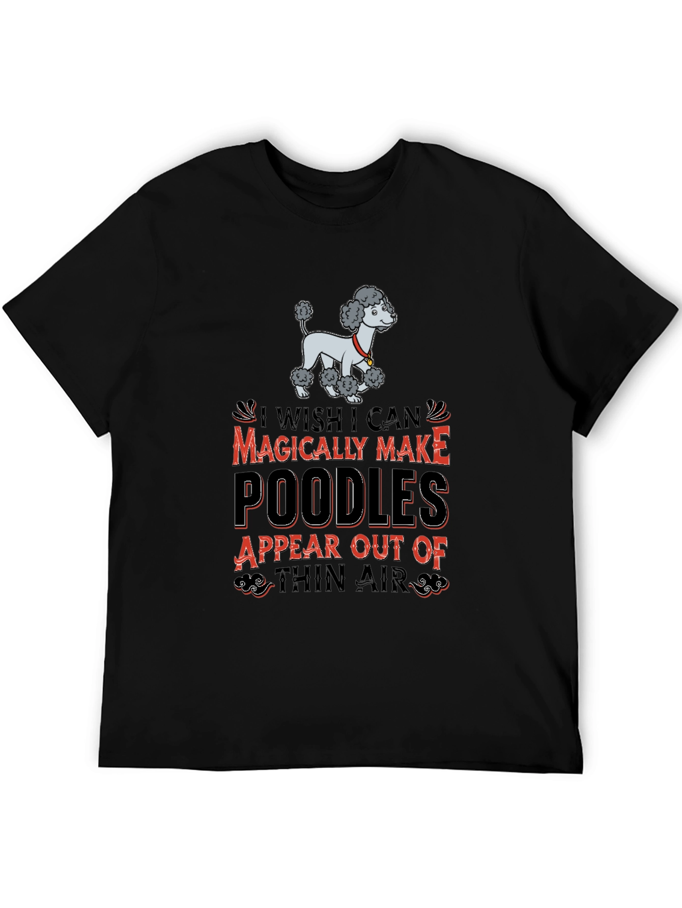 Black Magical Poodles Graphic Tee - Fun Novelty Shirt view 5