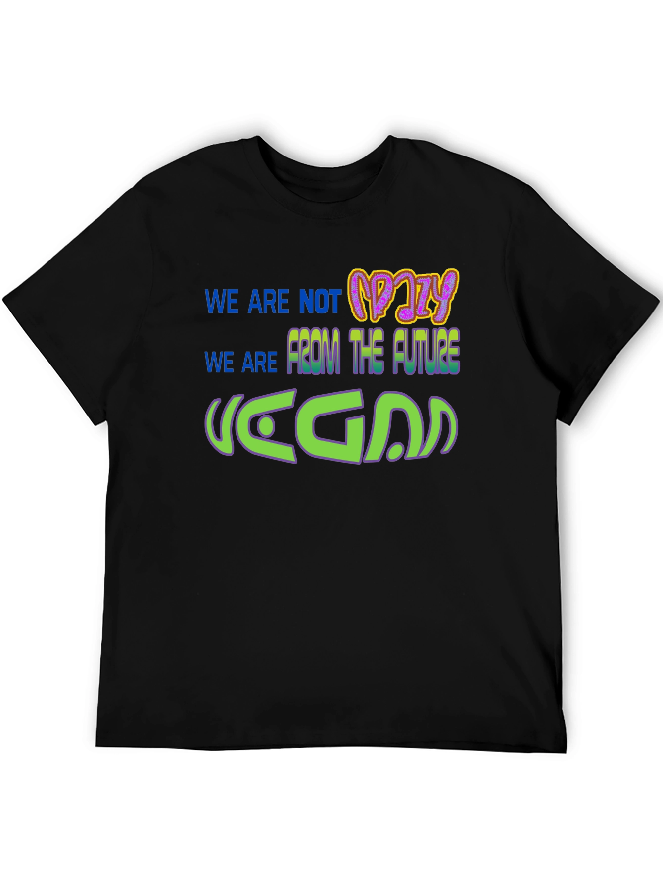 Black Vegan From The Future Graphic T-Shirt view 5