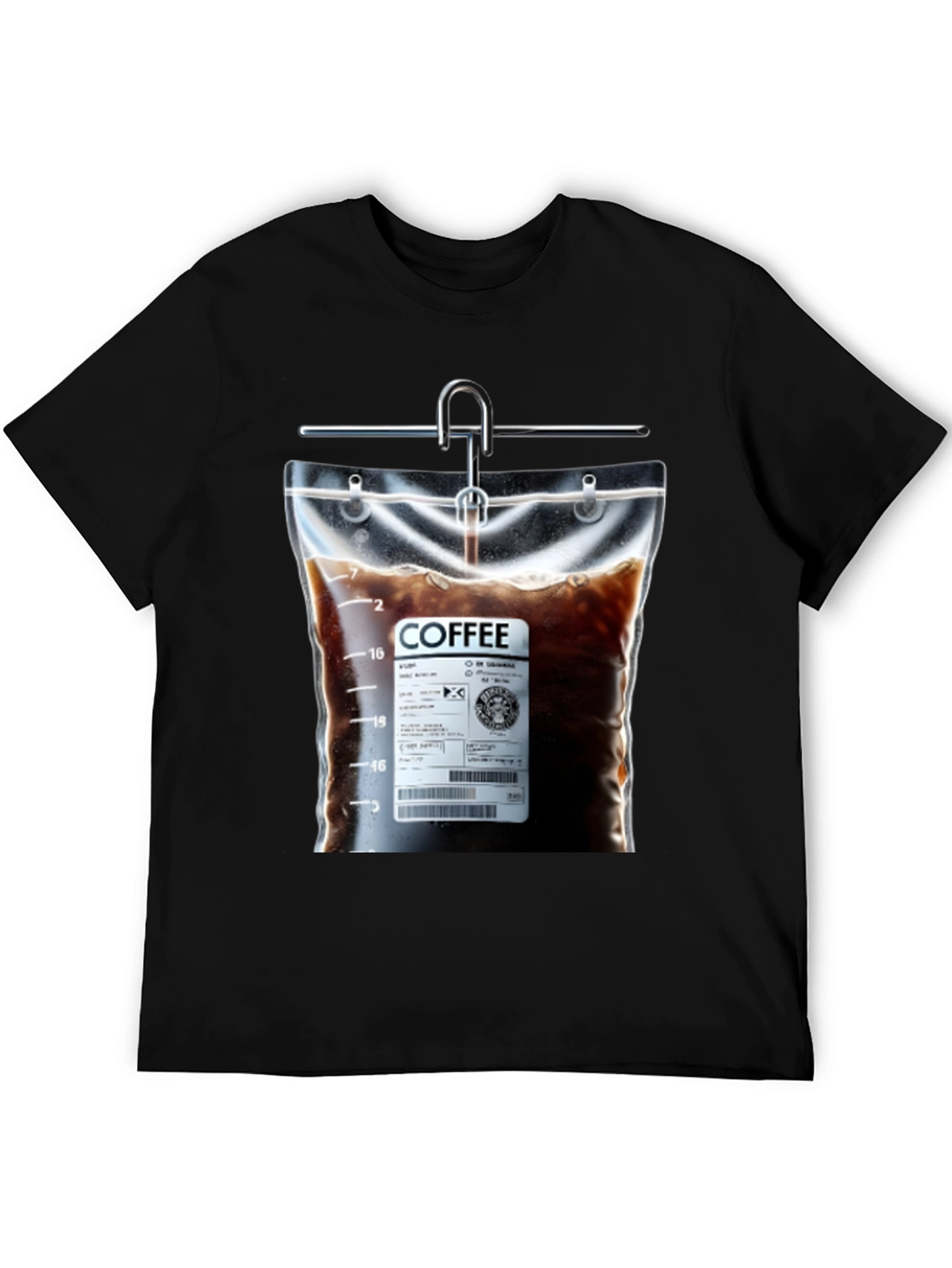 Black Coffee Drip T-Shirt - Novelty Graphic Tee view 5
