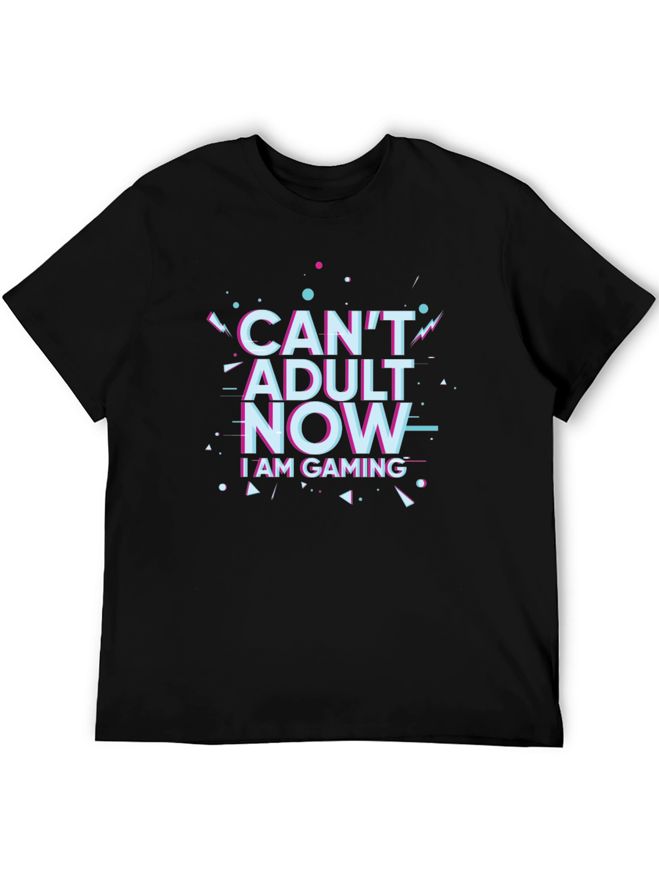 Can't Adult Now Gaming Black T-Shirt - 5