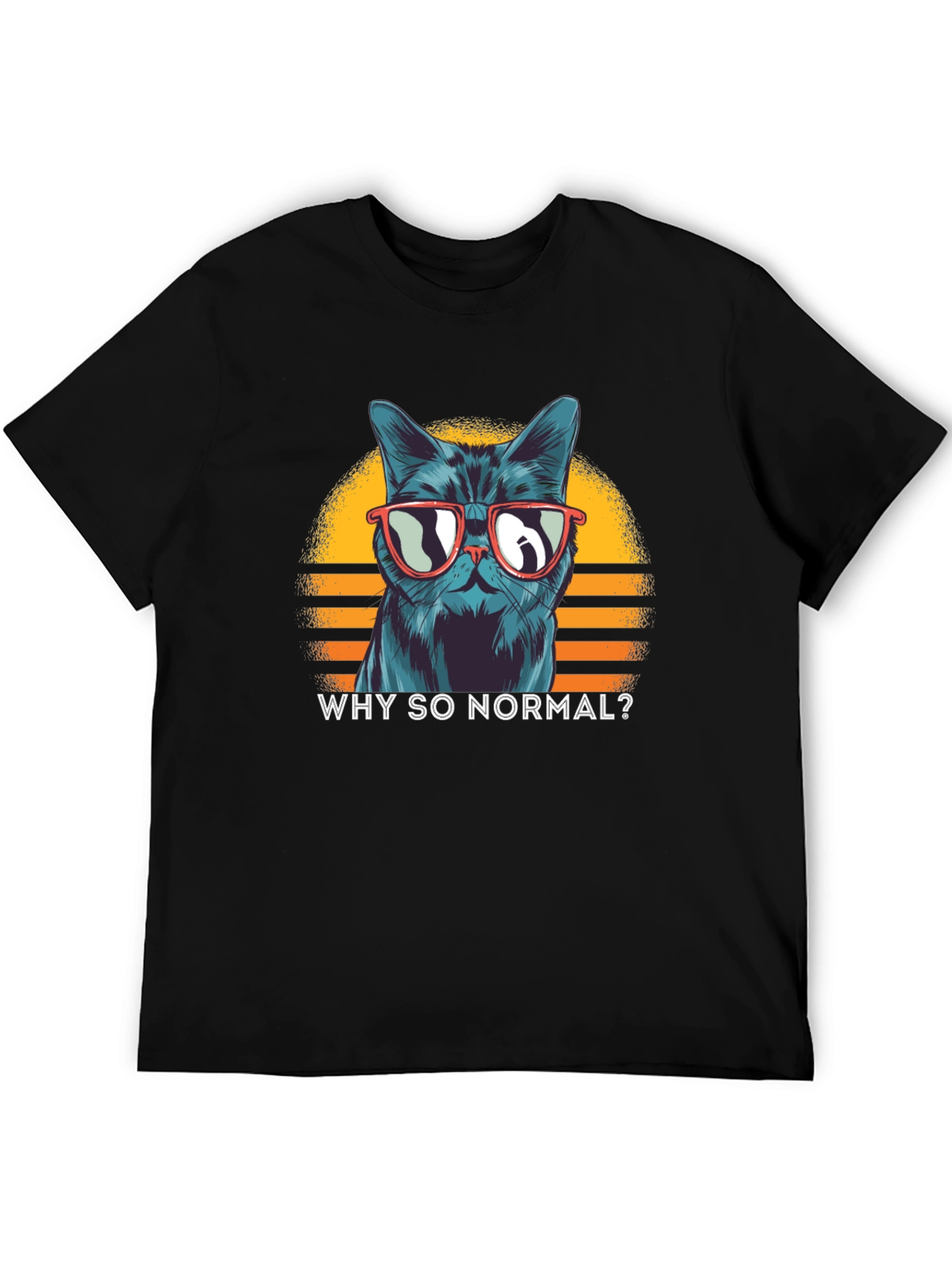 Black Cool Cat T-Shirt: Why So Normal? view 5
