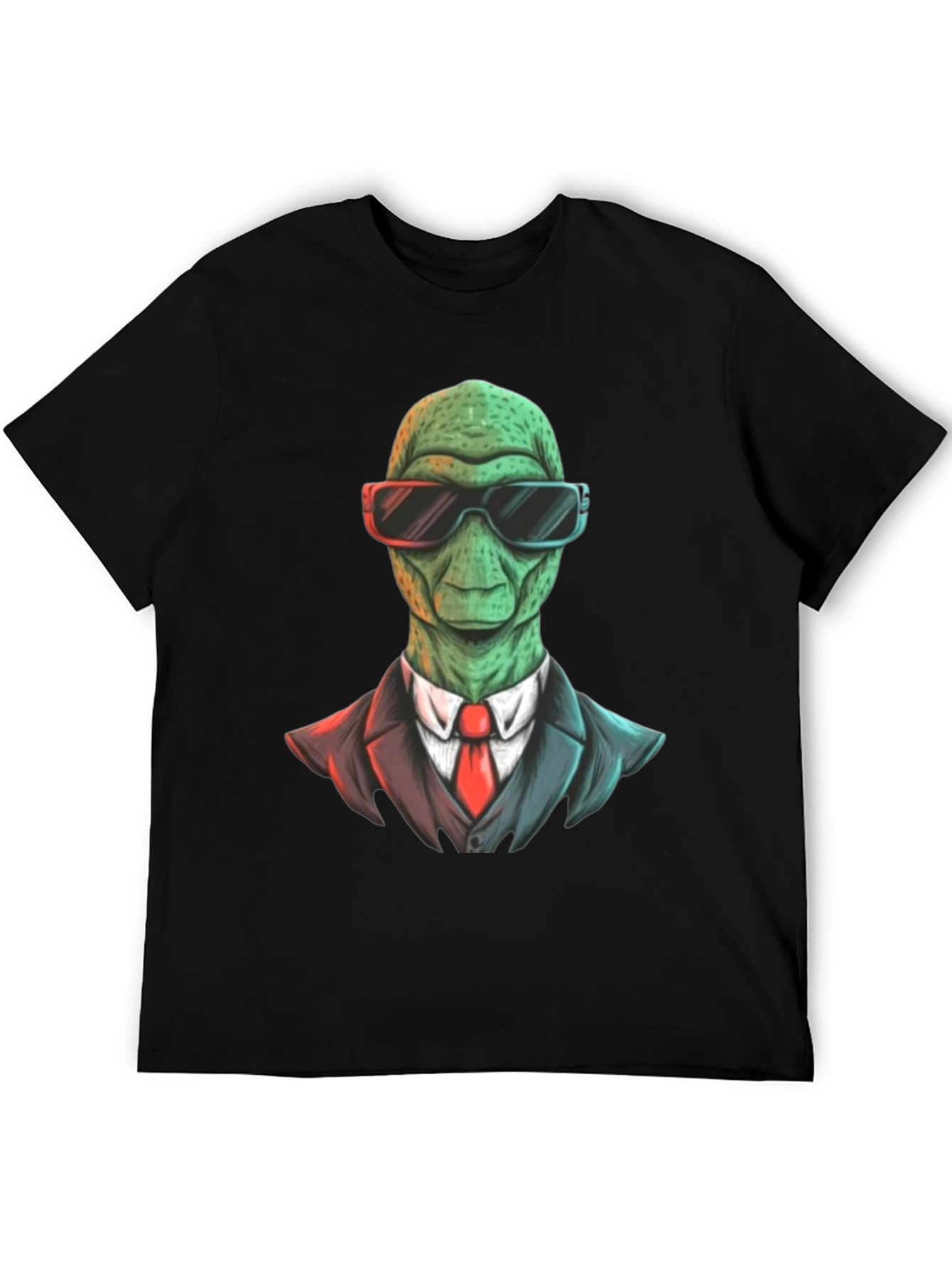 Black Alien in Suit Graphic T-Shirt view 5