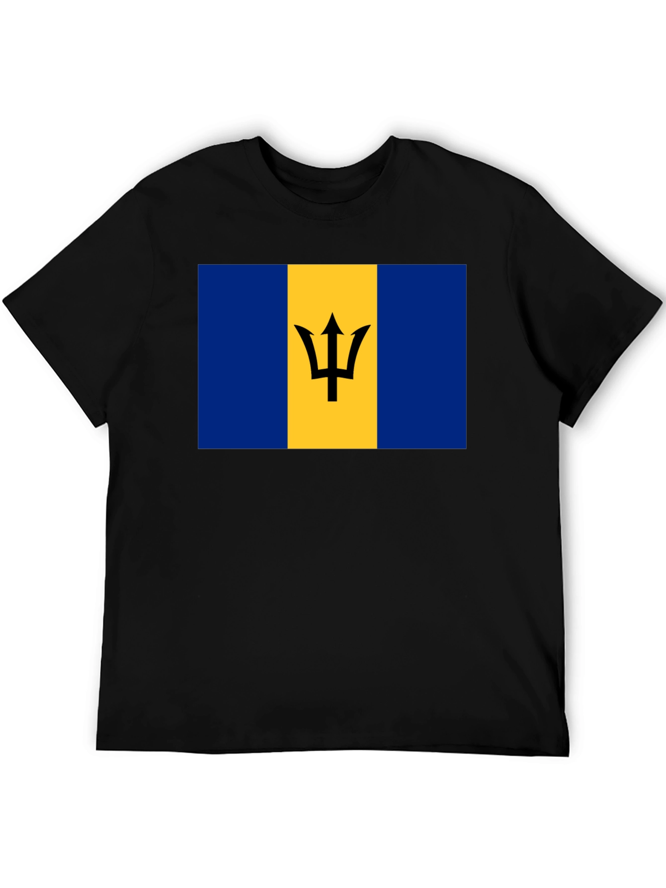 Black Barbados Flag T-Shirt -  Unisex Crew Neck Tee view 5