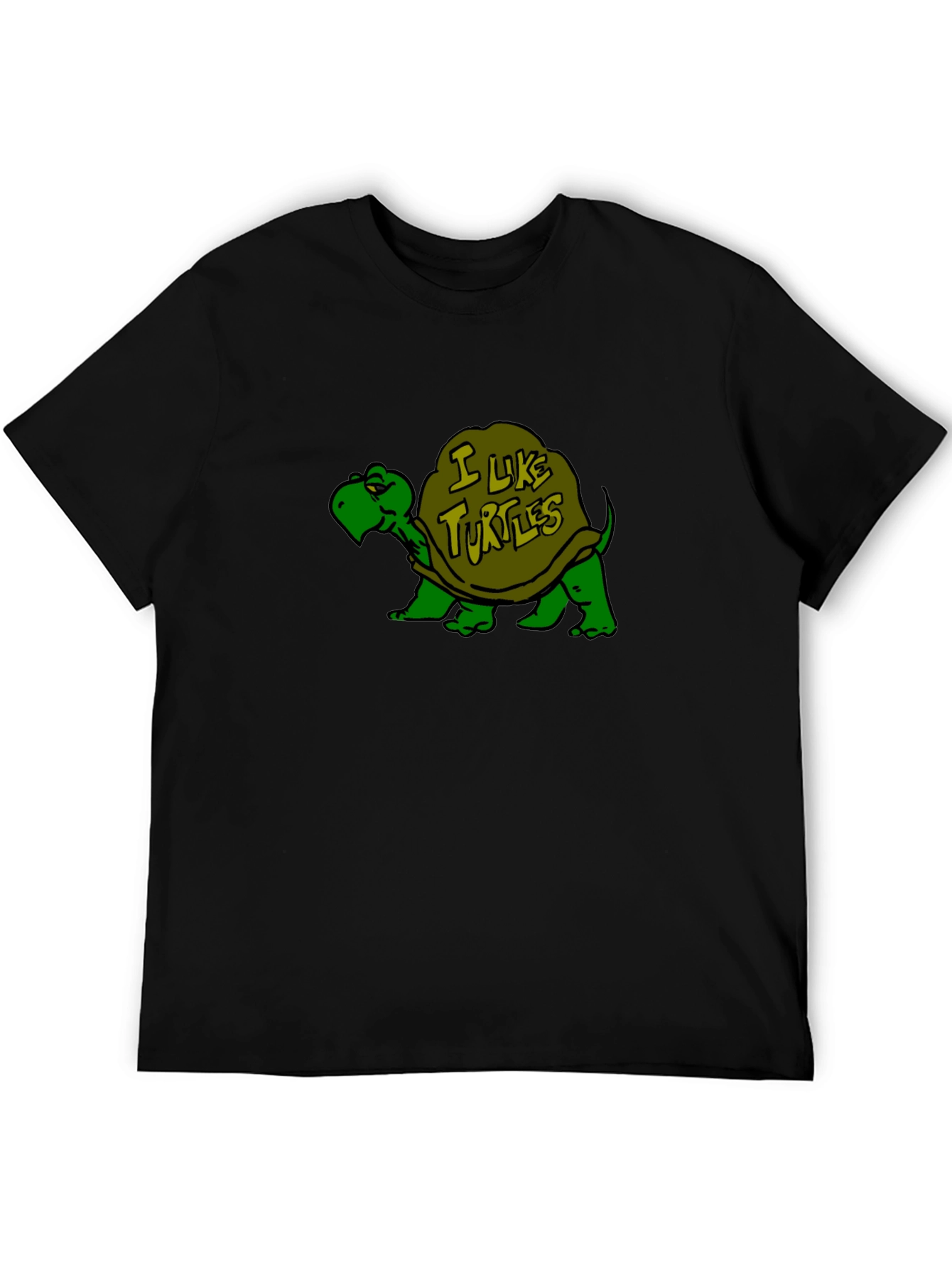 Black I Like Turtles Black T-Shirt view 5