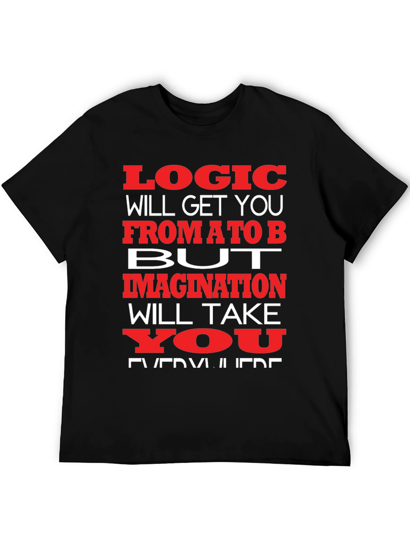 Black Logic vs. Imagination Graphic T-Shirt view 5