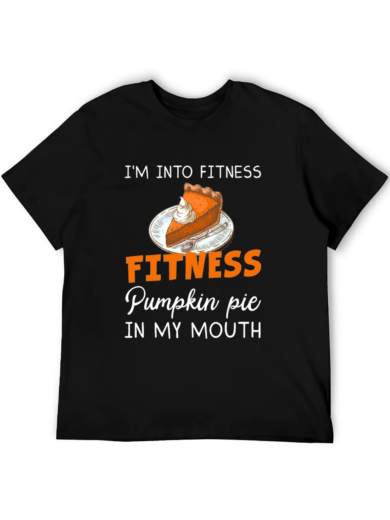 Black Funny Fitness Pumpkin Pie T-Shirt view 5