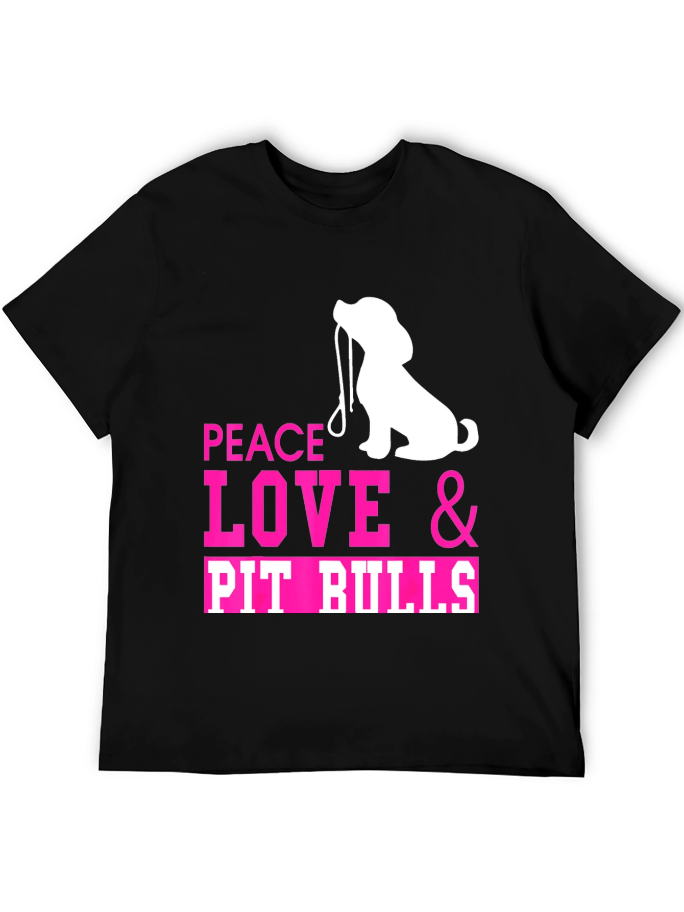 Black Peace Love & Pit Bulls T-Shirt view 5