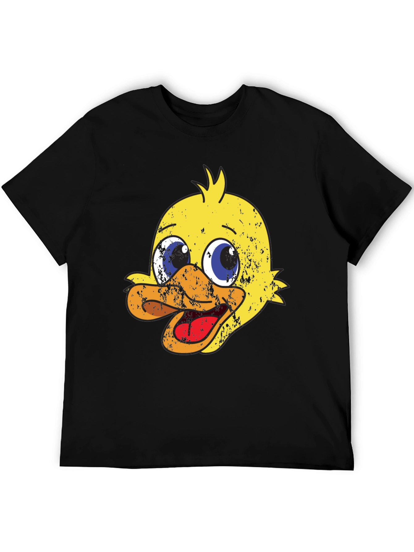 Black Duck Cartoon Graphic Print Black T-Shirt view 5
