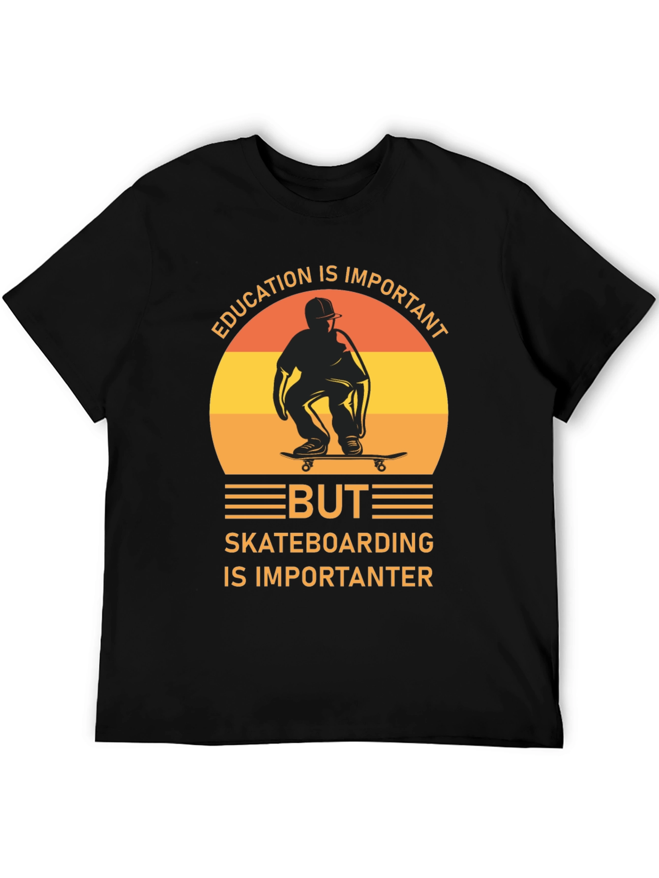 Skateboarding Graphic Tee - Education is Important, But... - 5